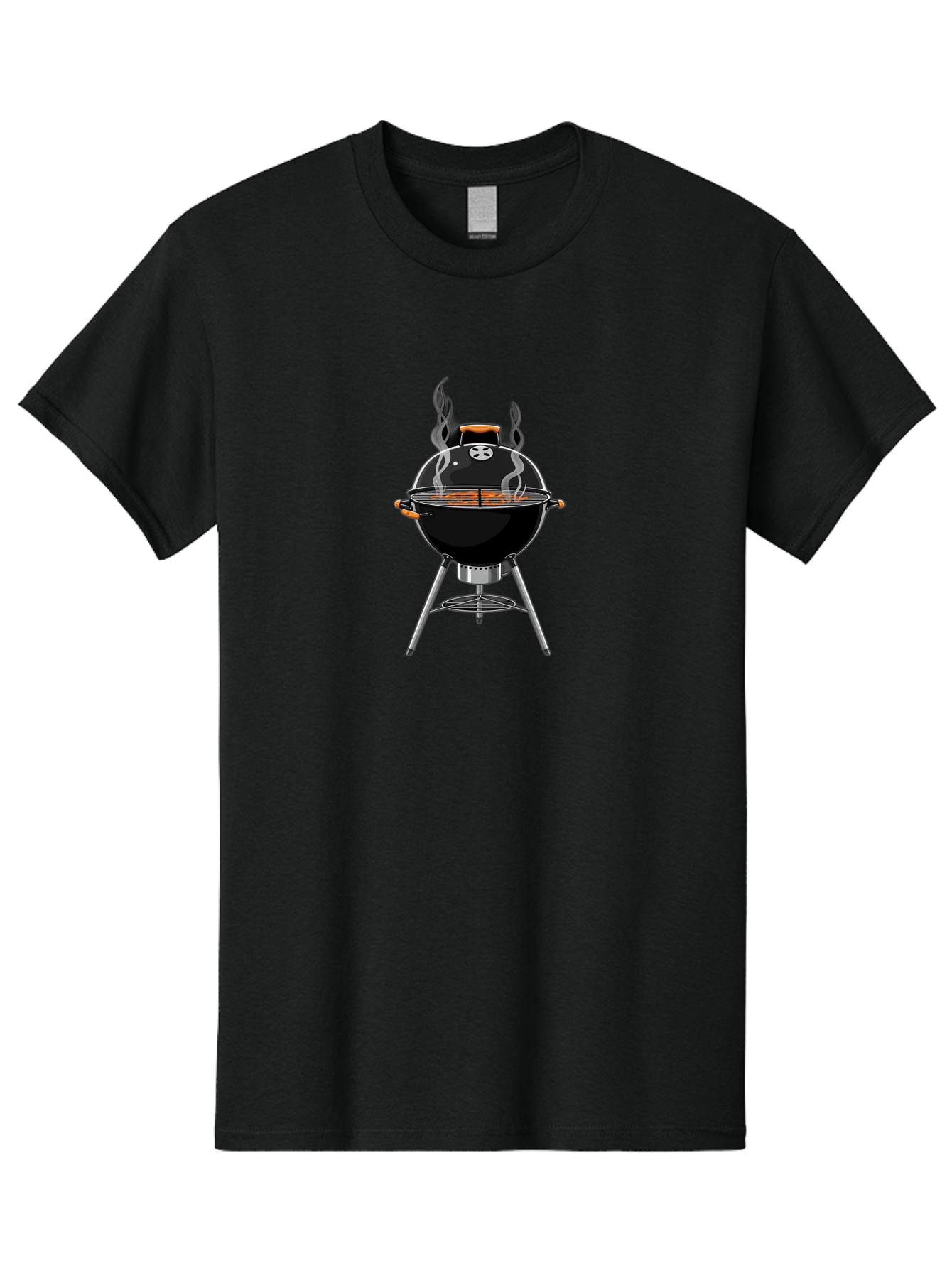 Bbq-Grill-4 Men'S Graphic Tee, 100% Cotton, Comfortable Casual Summer Wear, Machine Washable, Barbecue Grill, Barbecue Cooking, Grilled Meat, Black Grill, Silver Stand, Smoking Grill, Outdoor Cooking, Barbecue Illustration Bab669 4