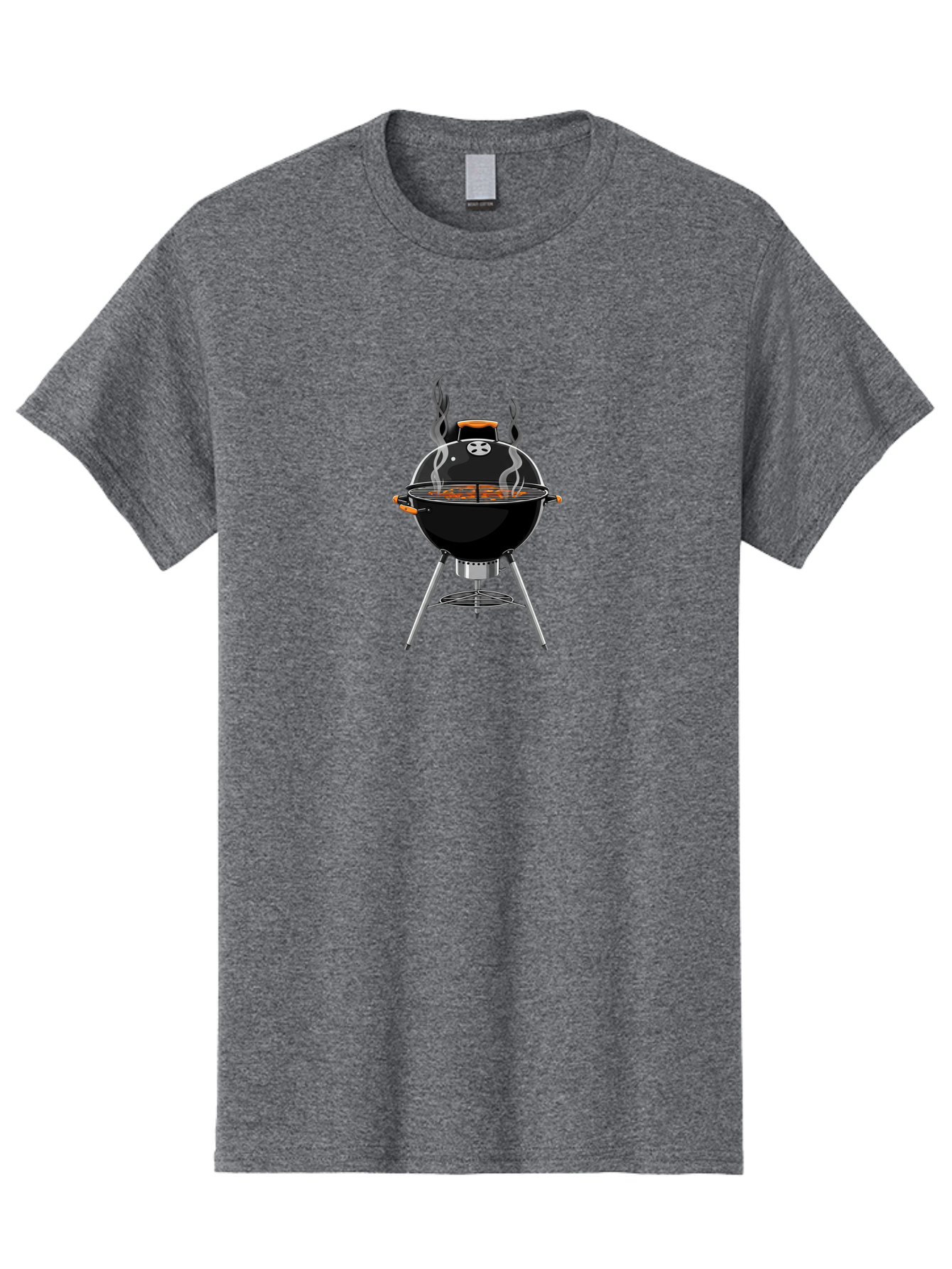 Bbq-Grill-4 Men'S Graphic Tee, 100% Cotton, Comfortable Casual Summer Wear, Machine Washable, Barbecue Grill, Barbecue Cooking, Grilled Meat, Black Grill, Silver Stand, Smoking Grill, Outdoor Cooking, Barbecue Illustration Bab669 7