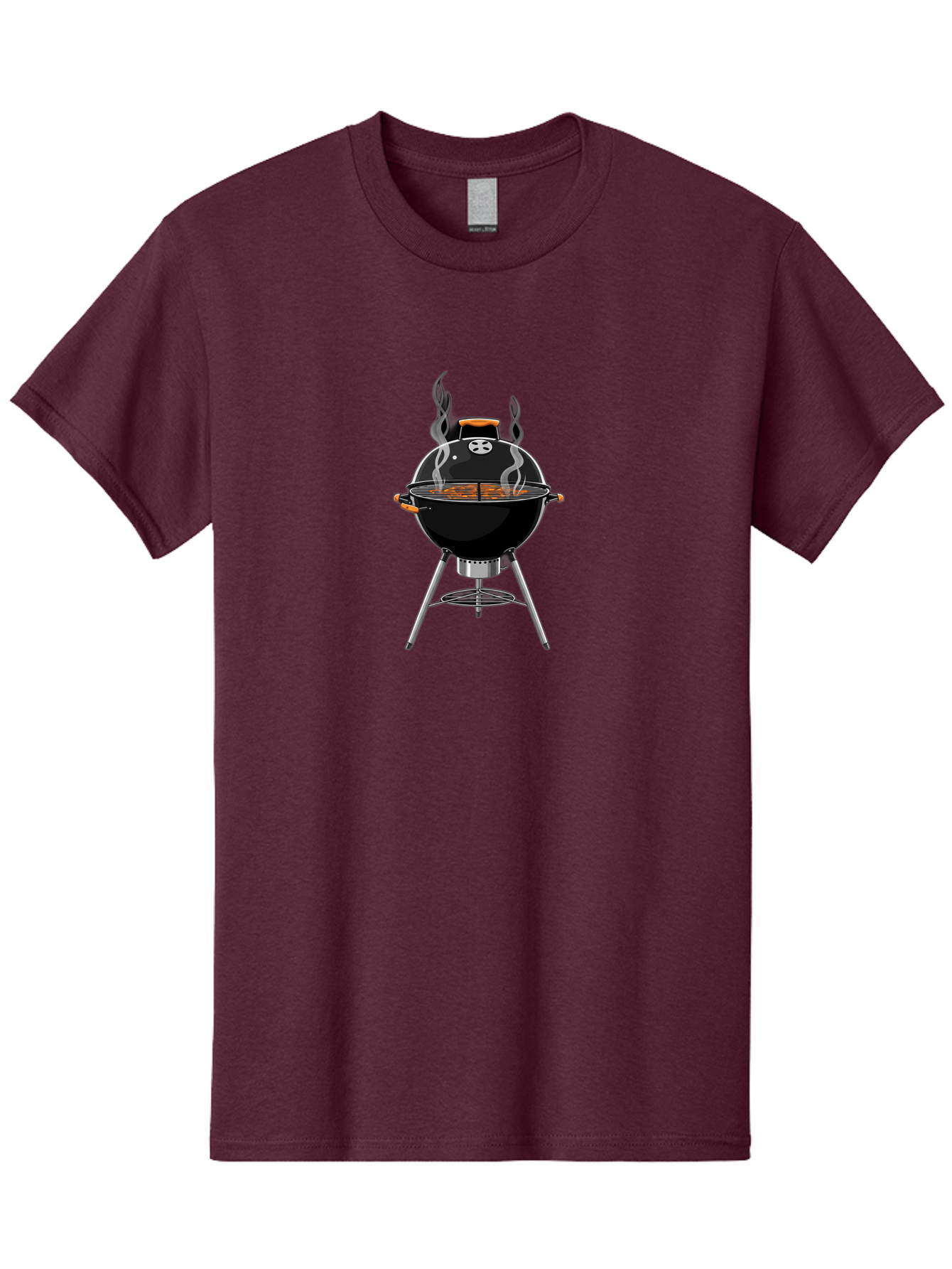 Bbq-Grill-4 Men'S Graphic Tee, 100% Cotton, Comfortable Casual Summer Wear, Machine Washable, Barbecue Grill, Barbecue Cooking, Grilled Meat, Black Grill, Silver Stand, Smoking Grill, Outdoor Cooking, Barbecue Illustration Bab669 8