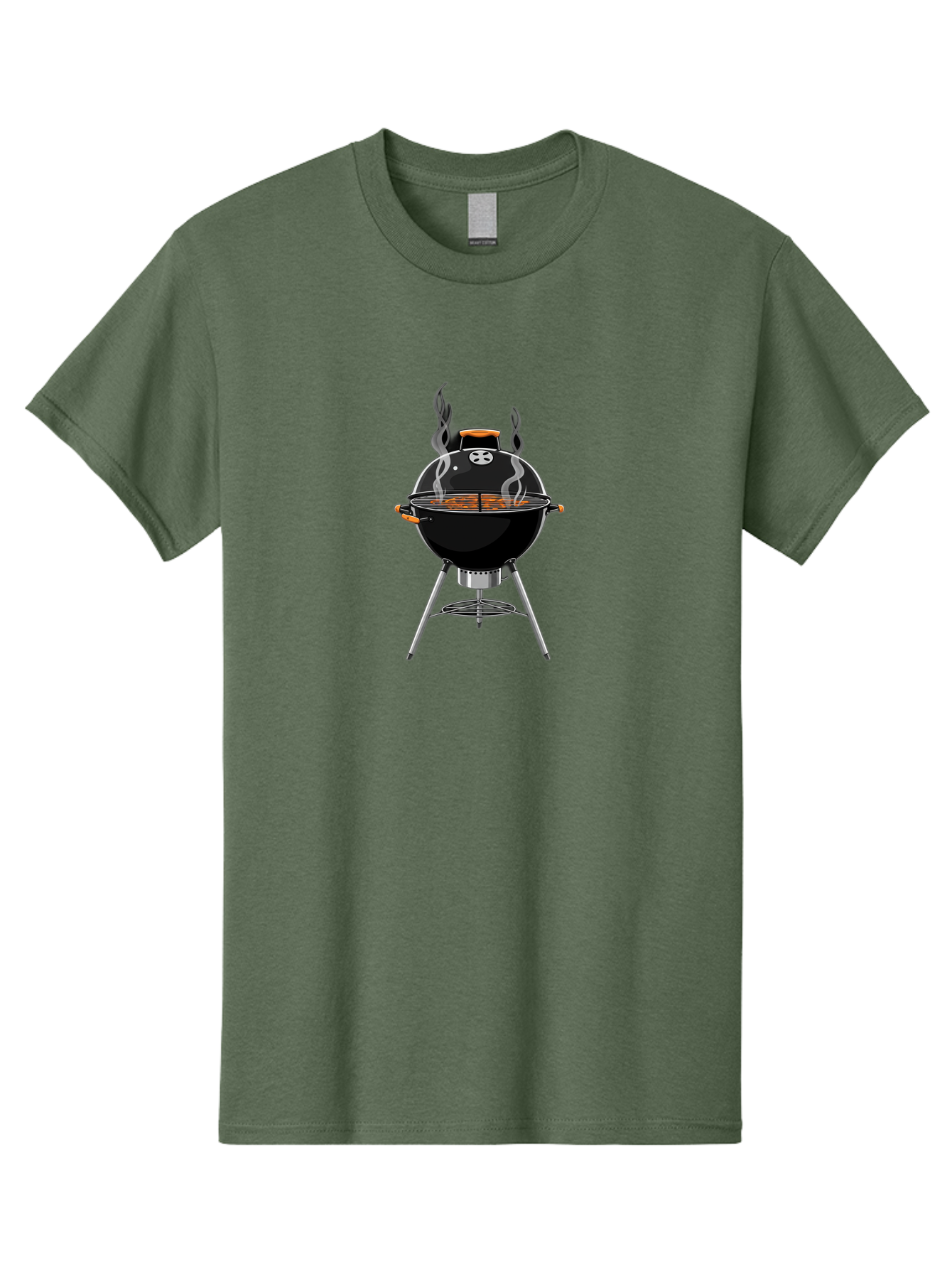 Bbq-Grill-4 Men'S Graphic Tee, 100% Cotton, Comfortable Casual Summer Wear, Machine Washable, Barbecue Grill, Barbecue Cooking, Grilled Meat, Black Grill, Silver Stand, Smoking Grill, Outdoor Cooking, Barbecue Illustration Bab669 13