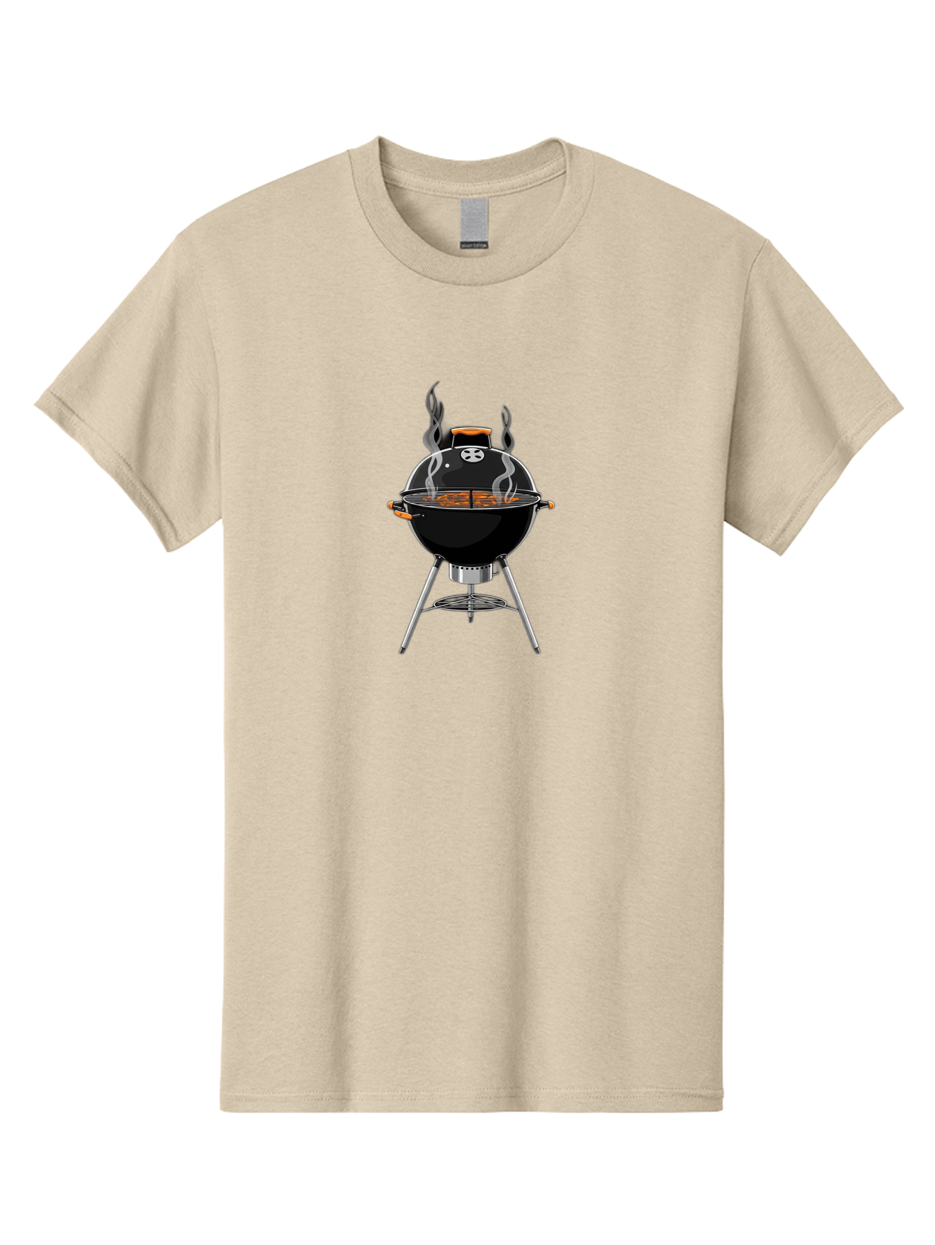 Bbq-Grill-4 Men'S Graphic Tee, 100% Cotton, Comfortable Casual Summer Wear, Machine Washable, Barbecue Grill, Barbecue Cooking, Grilled Meat, Black Grill, Silver Stand, Smoking Grill, Outdoor Cooking, Barbecue Illustration Bab669 11