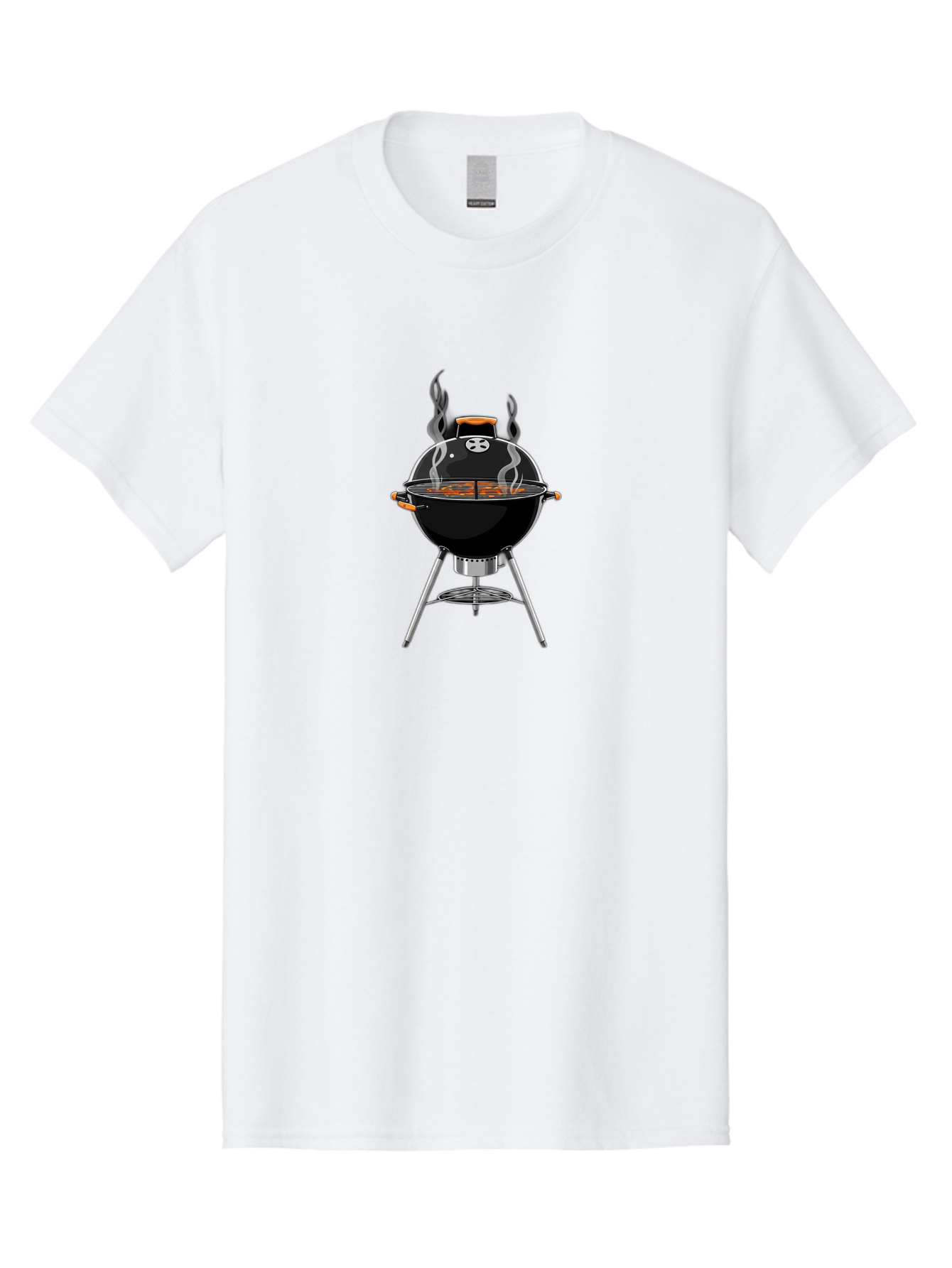 Bbq-Grill-4 Men'S Graphic Tee, 100% Cotton, Comfortable Casual Summer Wear, Machine Washable, Barbecue Grill, Barbecue Cooking, Grilled Meat, Black Grill, Silver Stand, Smoking Grill, Outdoor Cooking, Barbecue Illustration Bab669 14