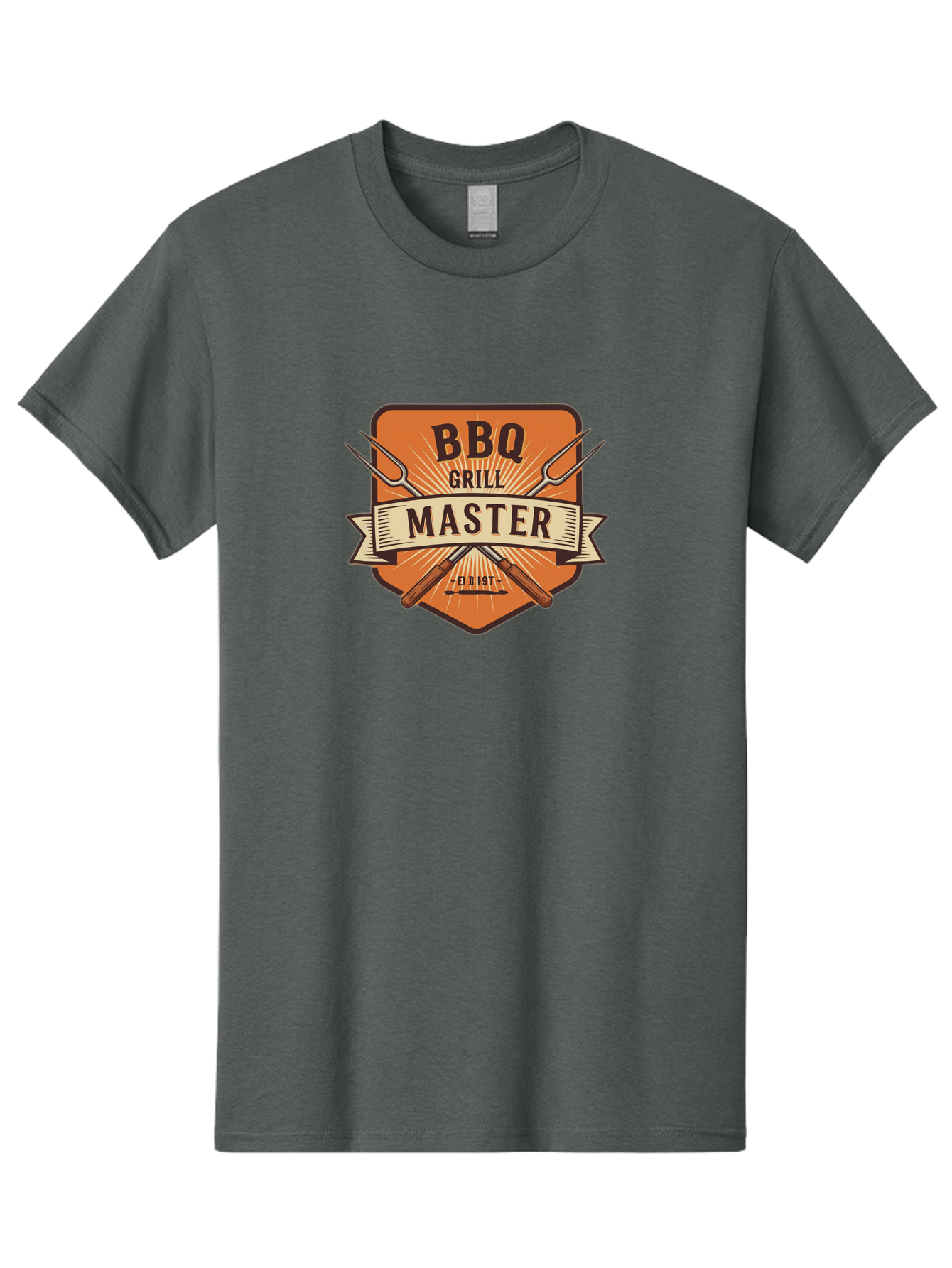 Bbq-Grill-Master Men'S Graphic Tee, 100% Cotton, Comfortable Casual Summer Wear, Machine Washable, Barbecue Logo, Grill Master Logo, Vintage Style, Crossed Forks, Est 1971, Retro Design, Barbecue Branding, Grill Logo Bab671 12