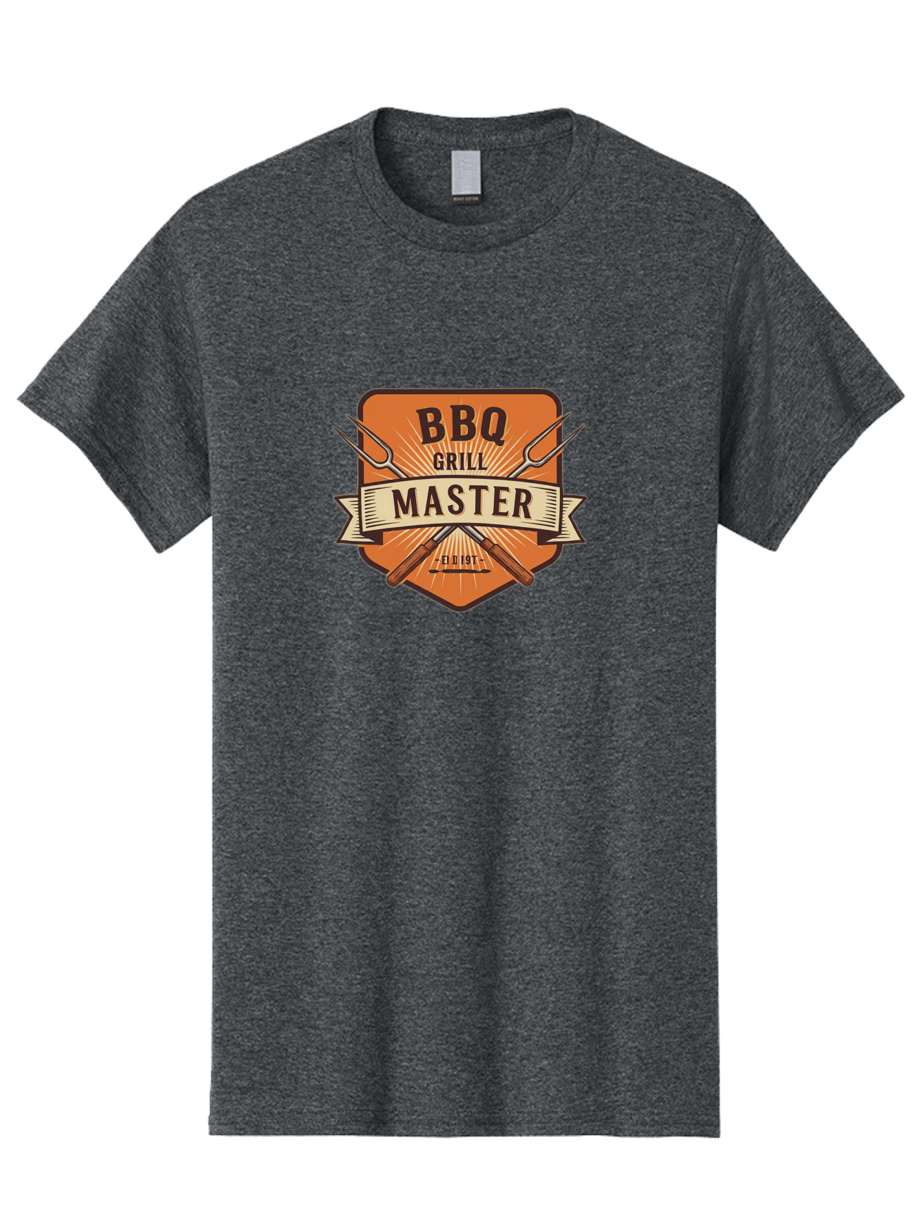 Bbq-Grill-Master Men'S Graphic Tee, 100% Cotton, Comfortable Casual Summer Wear, Machine Washable, Barbecue Logo, Grill Master Logo, Vintage Style, Crossed Forks, Est 1971, Retro Design, Barbecue Branding, Grill Logo Bab671 8