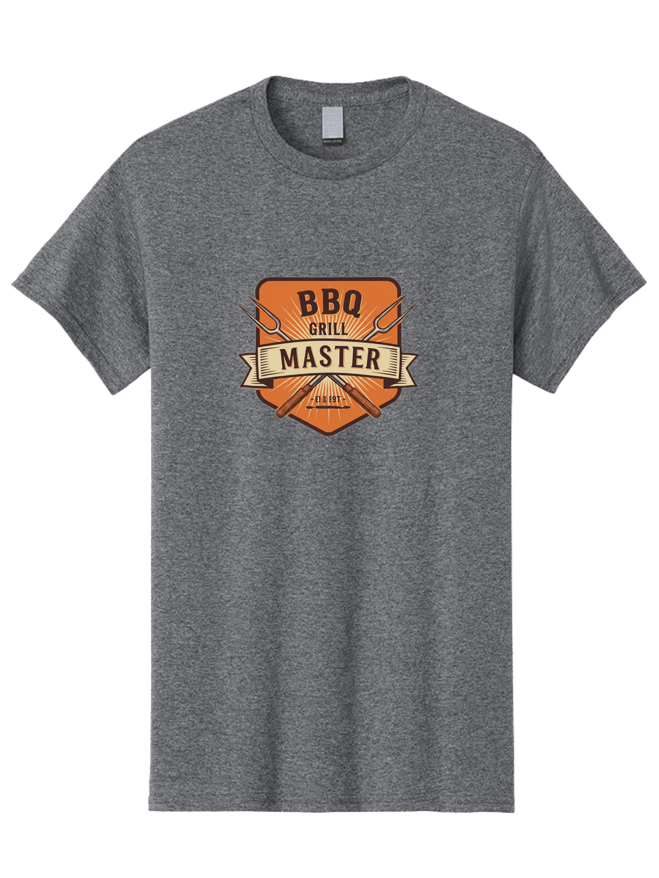 Bbq-Grill-Master Men'S Graphic Tee, 100% Cotton, Comfortable Casual Summer Wear, Machine Washable, Barbecue Logo, Grill Master Logo, Vintage Style, Crossed Forks, Est 1971, Retro Design, Barbecue Branding, Grill Logo Bab671 11
