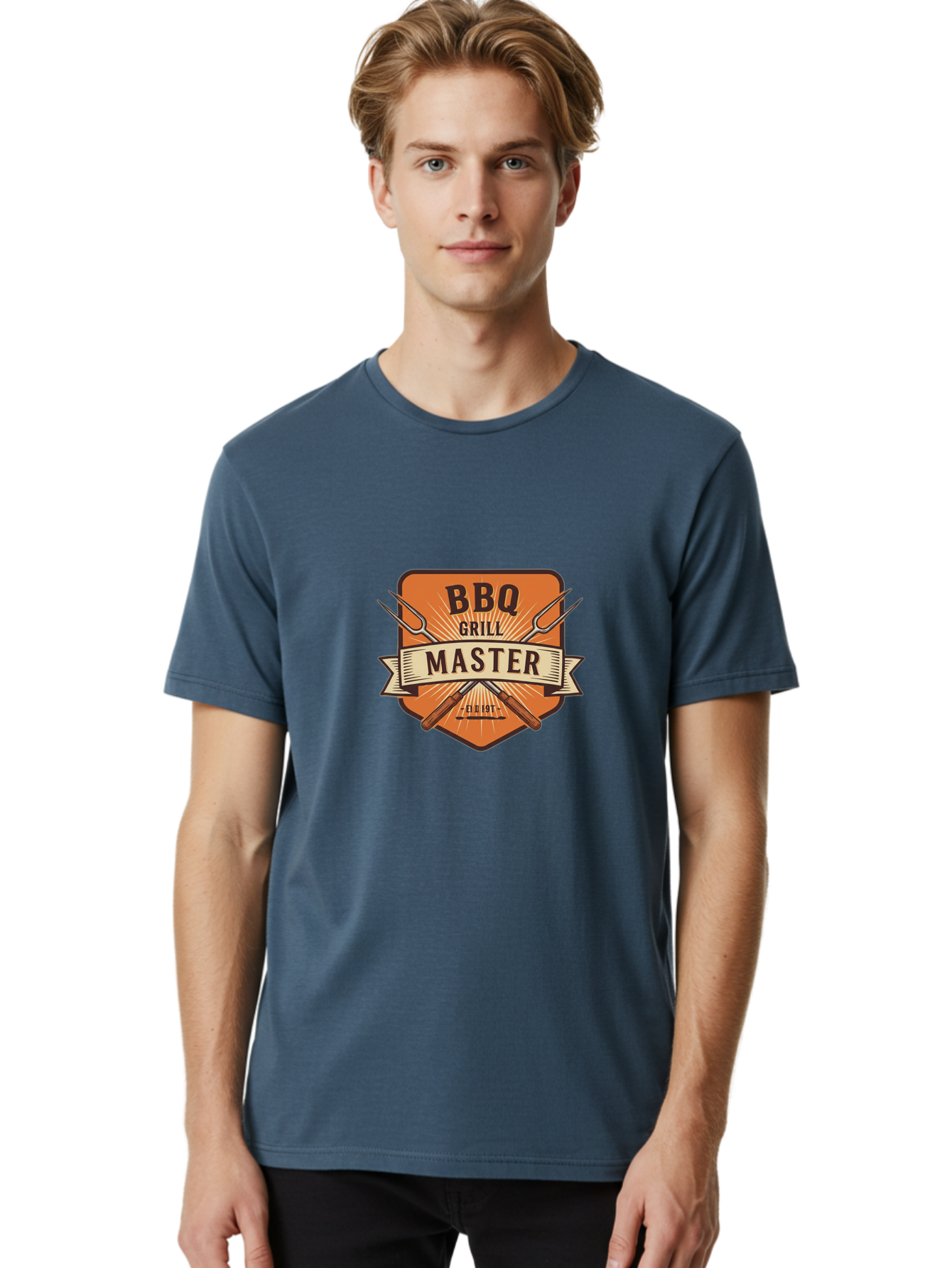 Bbq-Grill-Master Men'S Graphic Tee, 100% Cotton, Comfortable Casual Summer Wear, Machine Washable, Barbecue Logo, Grill Master Logo, Vintage Style, Crossed Forks, Est 1971, Retro Design, Barbecue Branding, Grill Logo Bab671 18