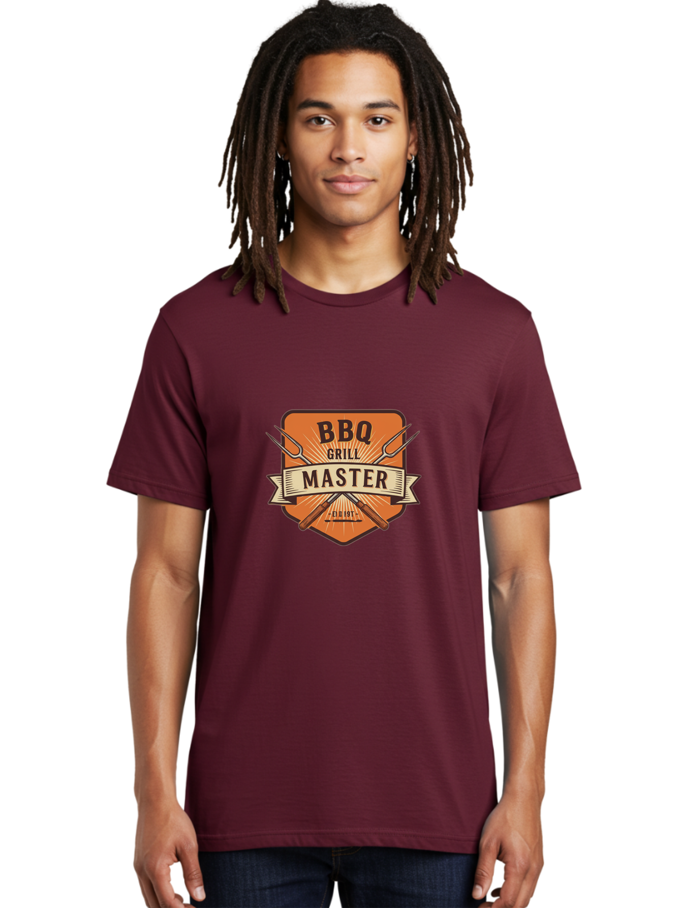 Bbq-Grill-Master Men'S Graphic Tee, 100% Cotton, Comfortable Casual Summer Wear, Machine Washable, Barbecue Logo, Grill Master Logo, Vintage Style, Crossed Forks, Est 1971, Retro Design, Barbecue Branding, Grill Logo Bab671 20