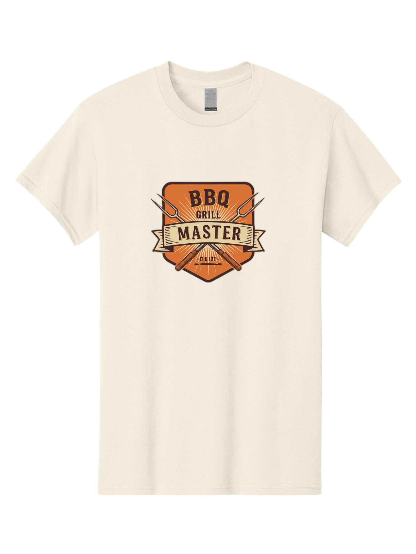 Bbq-Grill-Master Men'S Graphic Tee, 100% Cotton, Comfortable Casual Summer Wear, Machine Washable, Barbecue Logo, Grill Master Logo, Vintage Style, Crossed Forks, Est 1971, Retro Design, Barbecue Branding, Grill Logo Bab671 14
