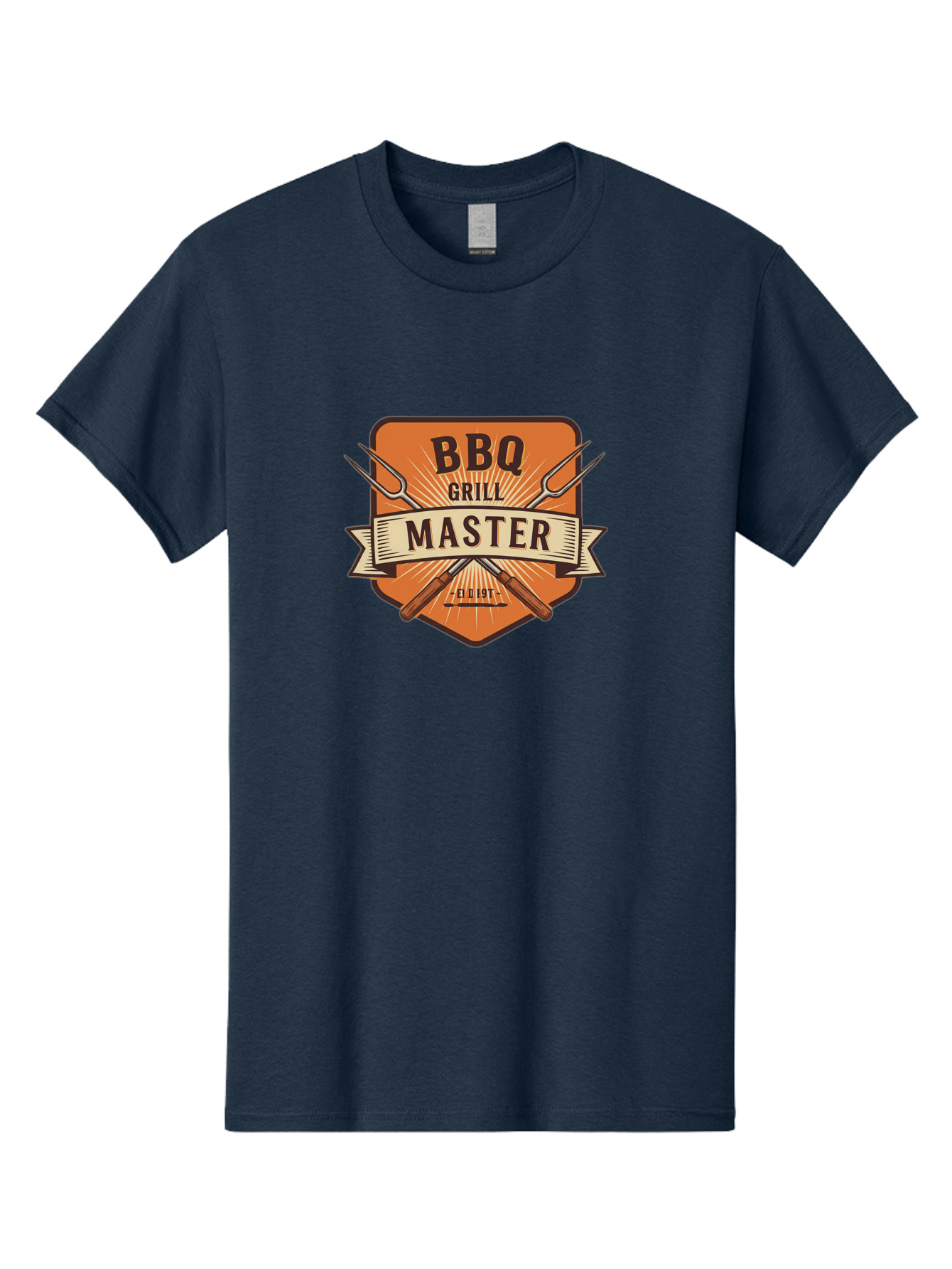 Bbq-Grill-Master Men'S Graphic Tee, 100% Cotton, Comfortable Casual Summer Wear, Machine Washable, Barbecue Logo, Grill Master Logo, Vintage Style, Crossed Forks, Est 1971, Retro Design, Barbecue Branding, Grill Logo Bab671 6