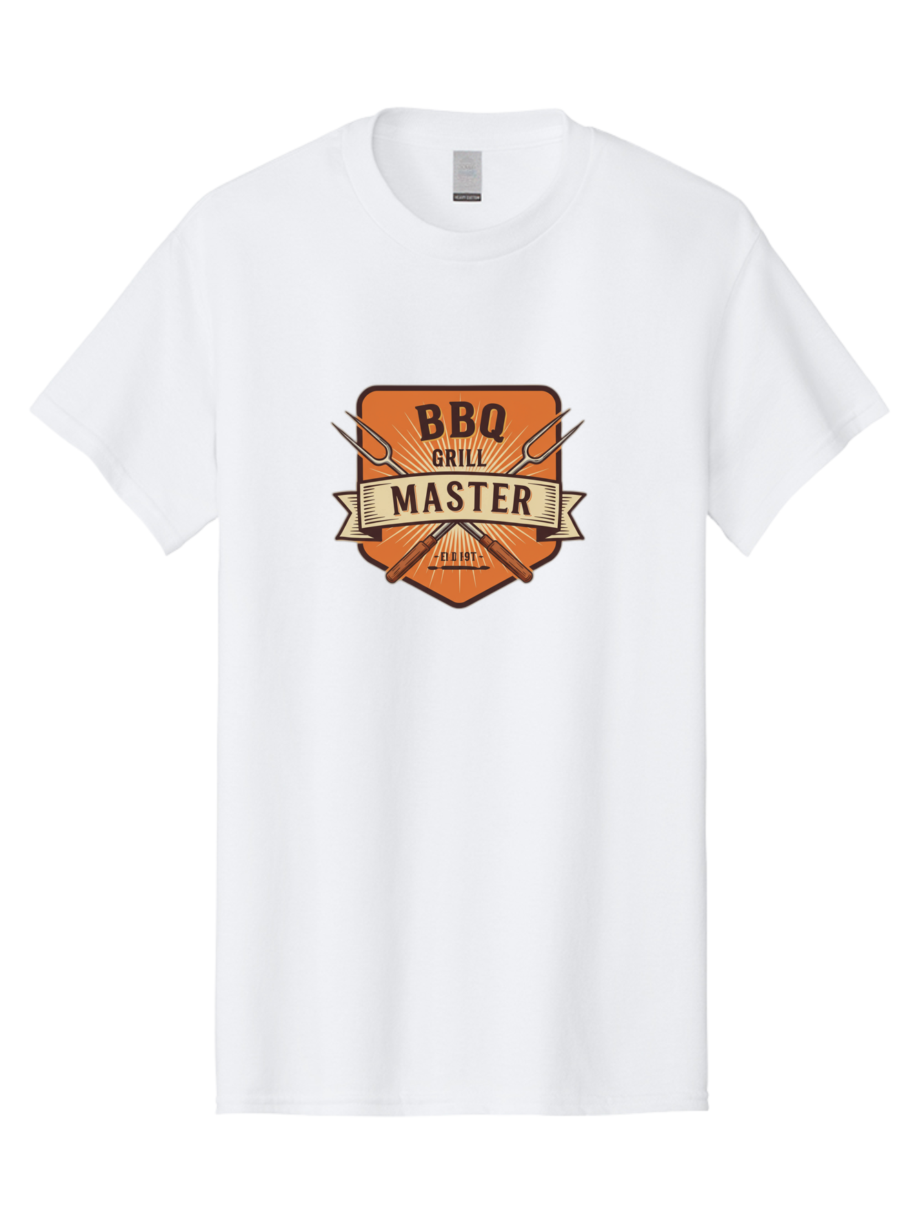 Bbq-Grill-Master Men'S Graphic Tee, 100% Cotton, Comfortable Casual Summer Wear, Machine Washable, Barbecue Logo, Grill Master Logo, Vintage Style, Crossed Forks, Est 1971, Retro Design, Barbecue Branding, Grill Logo Bab671 9