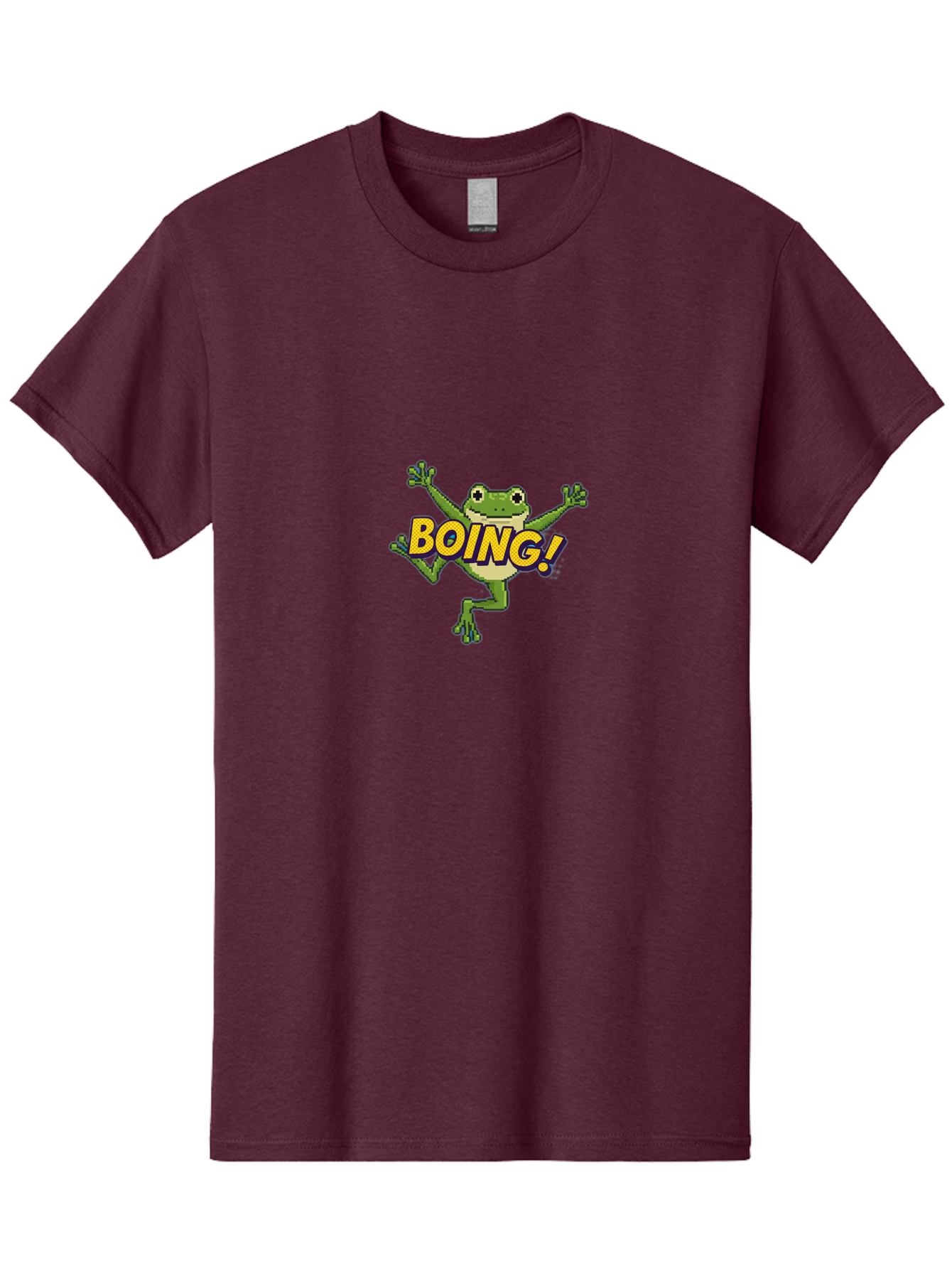 Boing-Frog-1 Men'S Graphic Tee, 100% Cotton, Comfortable Casual Summer Wear, Machine Washable, Funny Cartoon Frog, Playful Illustration, Cartoon Character, Comedic Graphic, Humorous Image, Entertaining Design, Boing! Text, Frog Jumping, Bab689 9