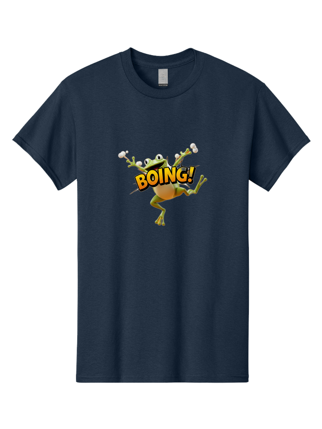 Boing Men'S Graphic Tee, 100% Cotton, Comfortable Casual Summer Wear, Machine Washable, Funny Frog, Cartoon Character, Humorous Illustration, Comedic Effect, Playful Animation, Bouncing Frog, 3D Animation, Visual Humor, Comedic Relief Bab693 8