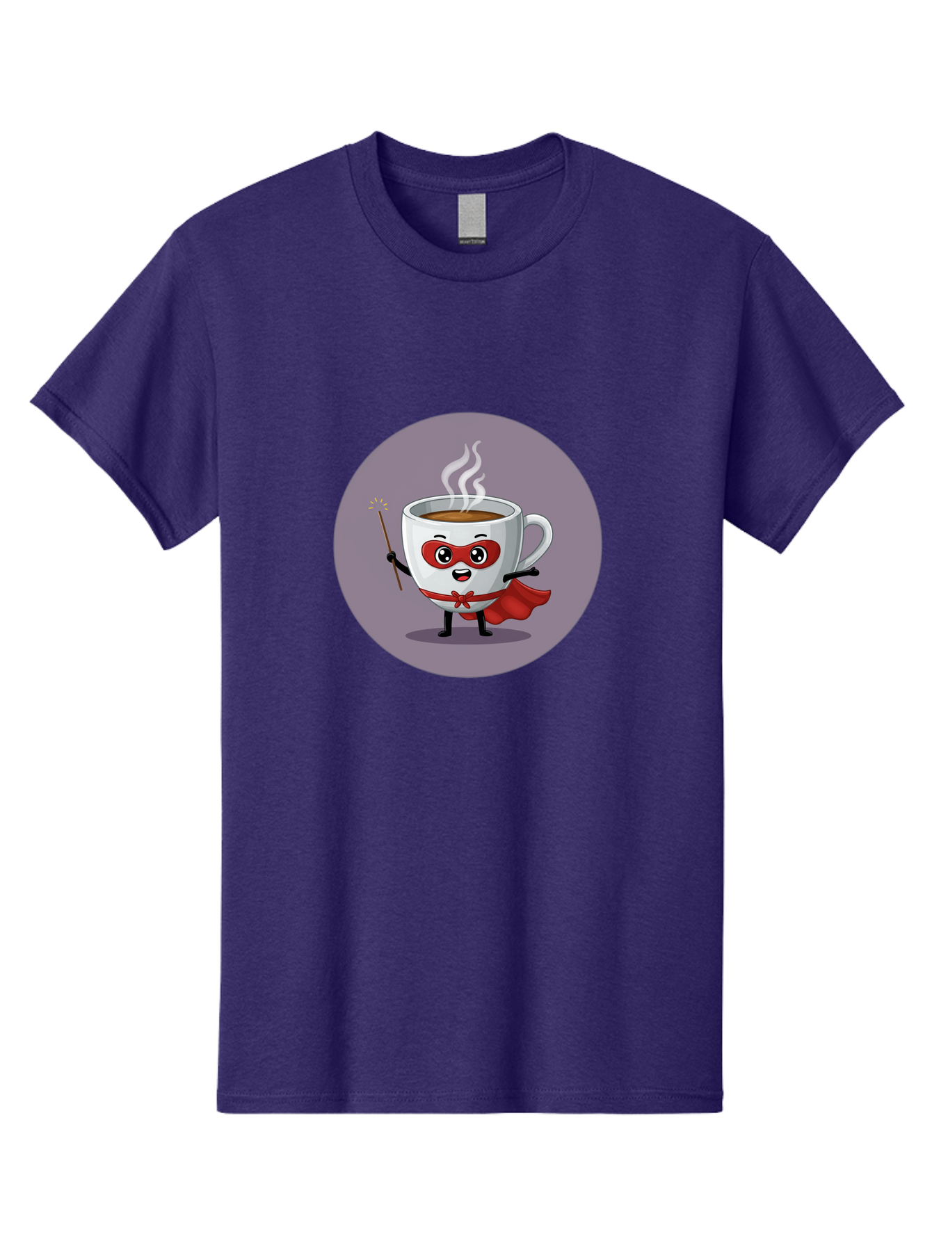 Cafe-Hero Men'S Graphic Tee, 100% Cotton, Comfortable Casual Summer Wear, Machine Washable, Cartoon Coffee Cup, Superhero Theme, Red Mask, Red Cape, Magical Wand, Steaming Hot Coffee, Funny Character, Animated Beverage Bab706 7