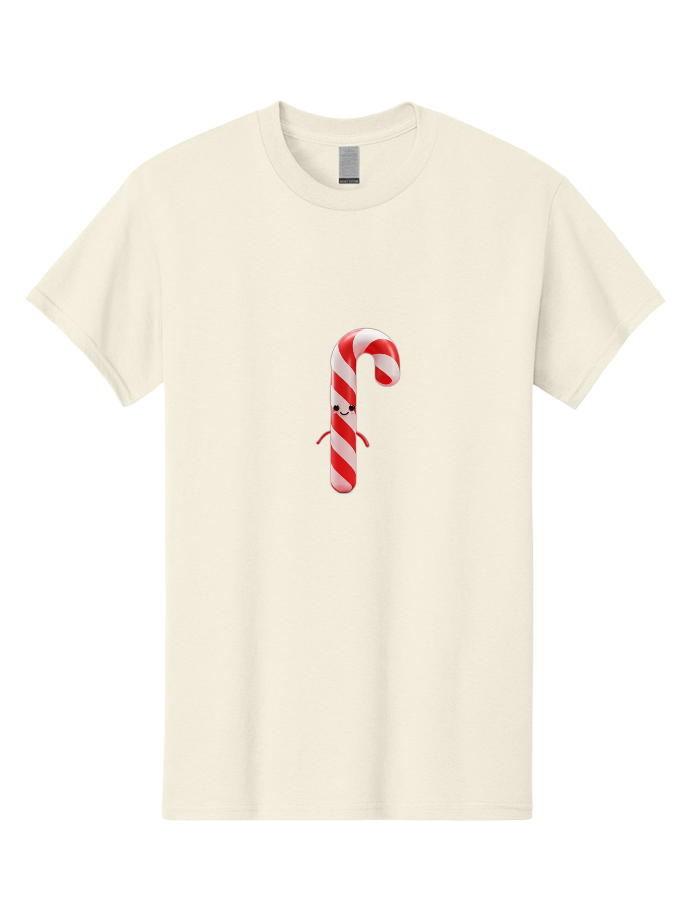 Candy-Cane-Character Men'S Graphic Tee, 100% Cotton, Comfortable Casual Summer Wear, Machine Washable, Red And White Candy Cane, Cartoon Character, Festive Holiday Treat, Sweet Indulgence, Cheerful Smile, Adorable Arms, Christmas Delight Bab708 10
