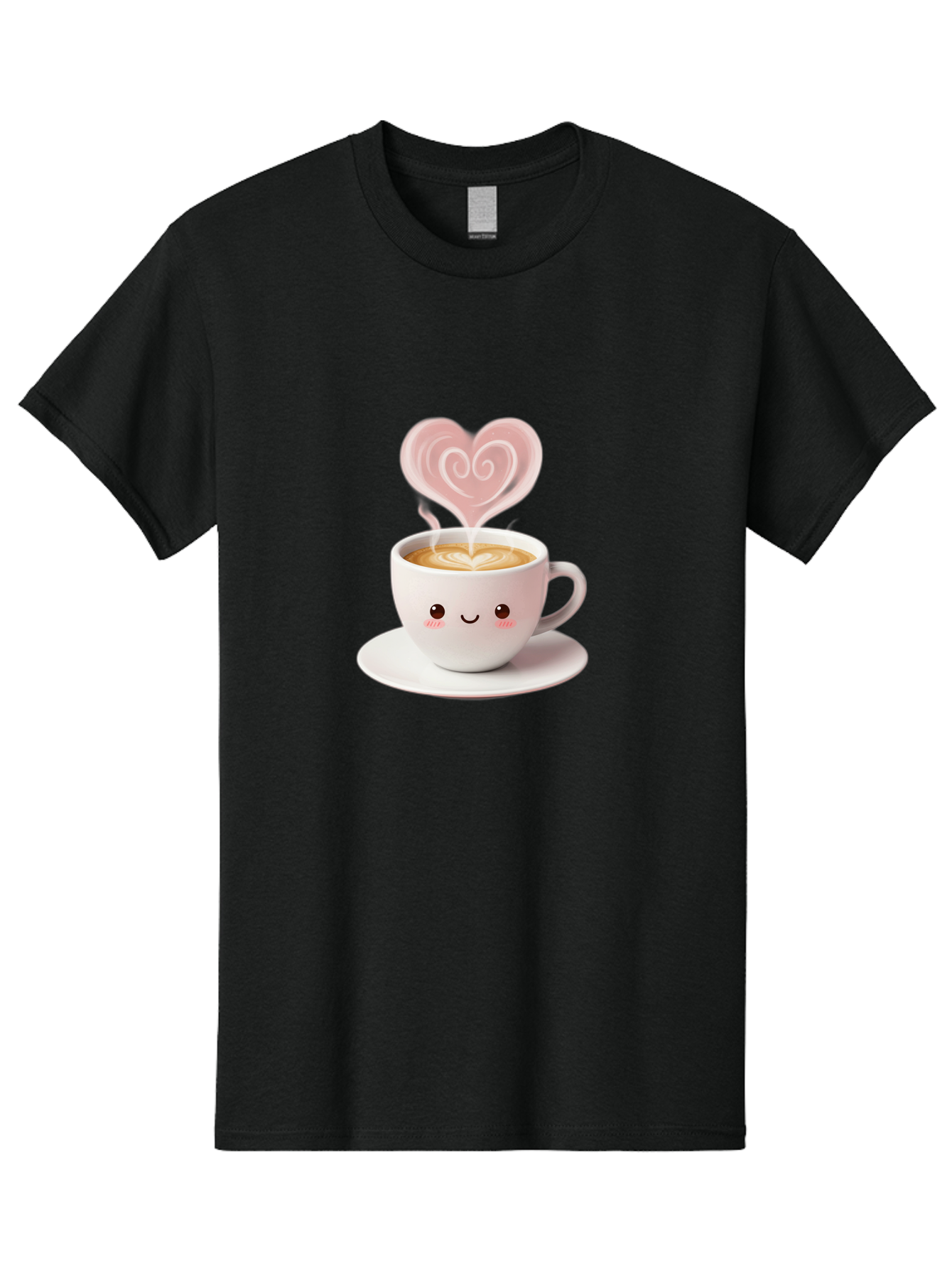Cappuccino-Heart Men'S Graphic Tee, 100% Cotton, Comfortable Casual Summer Wear, Machine Washable, Cute Coffee Cup, Coffee Art, Heart Design, Steaming Hot Coffee, Coffee Lover, Latte Art, Morning Coffee, Happy Face, Coffee Break, Bab712 8
