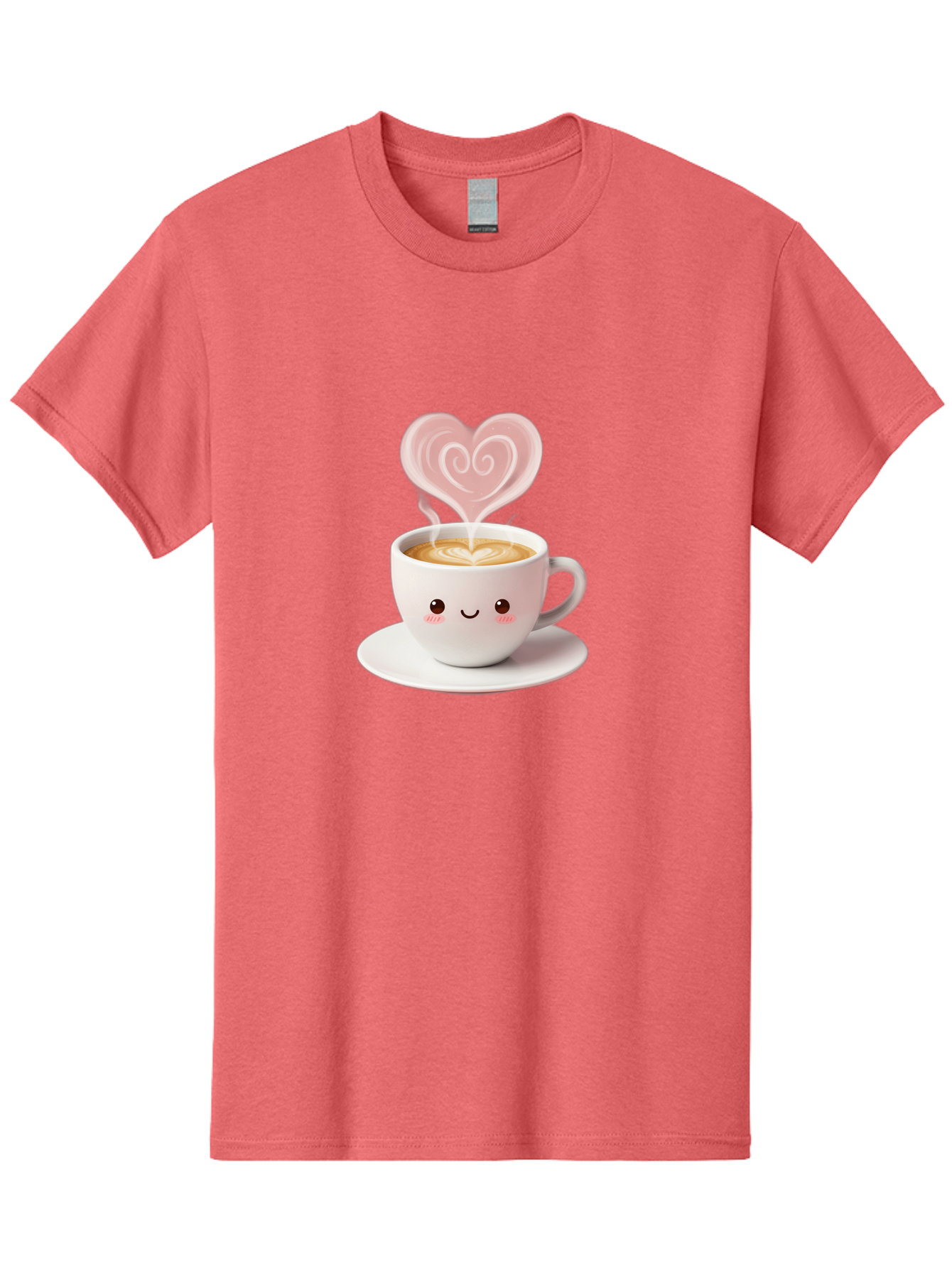 Cappuccino-Heart Men'S Graphic Tee, 100% Cotton, Comfortable Casual Summer Wear, Machine Washable, Cute Coffee Cup, Coffee Art, Heart Design, Steaming Hot Coffee, Coffee Lover, Latte Art, Morning Coffee, Happy Face, Coffee Break, Bab712 14