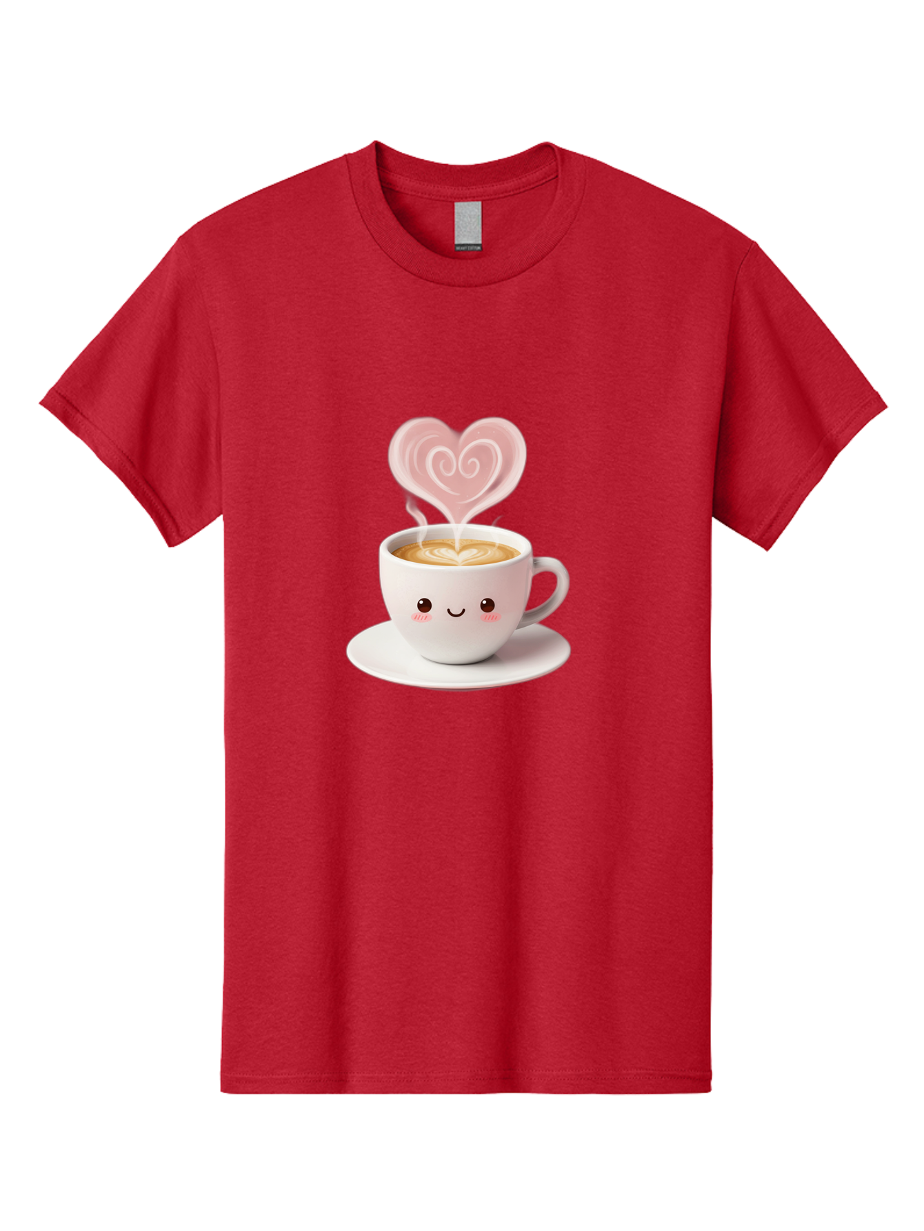 Cappuccino-Heart Men'S Graphic Tee, 100% Cotton, Comfortable Casual Summer Wear, Machine Washable, Cute Coffee Cup, Coffee Art, Heart Design, Steaming Hot Coffee, Coffee Lover, Latte Art, Morning Coffee, Happy Face, Coffee Break, Bab712 9