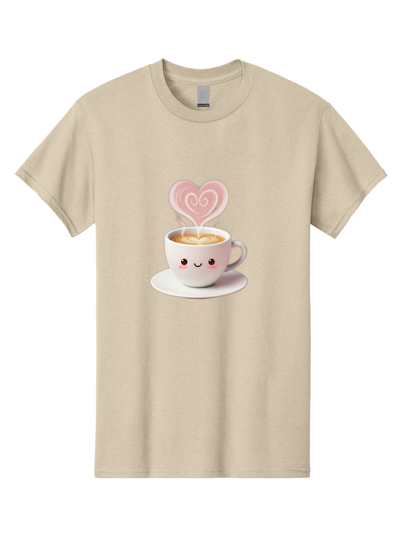 Cappuccino-Heart Men'S Graphic Tee, 100% Cotton, Comfortable Casual Summer Wear, Machine Washable, Cute Coffee Cup, Coffee Art, Heart Design, Steaming Hot Coffee, Coffee Lover, Latte Art, Morning Coffee, Happy Face, Coffee Break, Bab712 6
