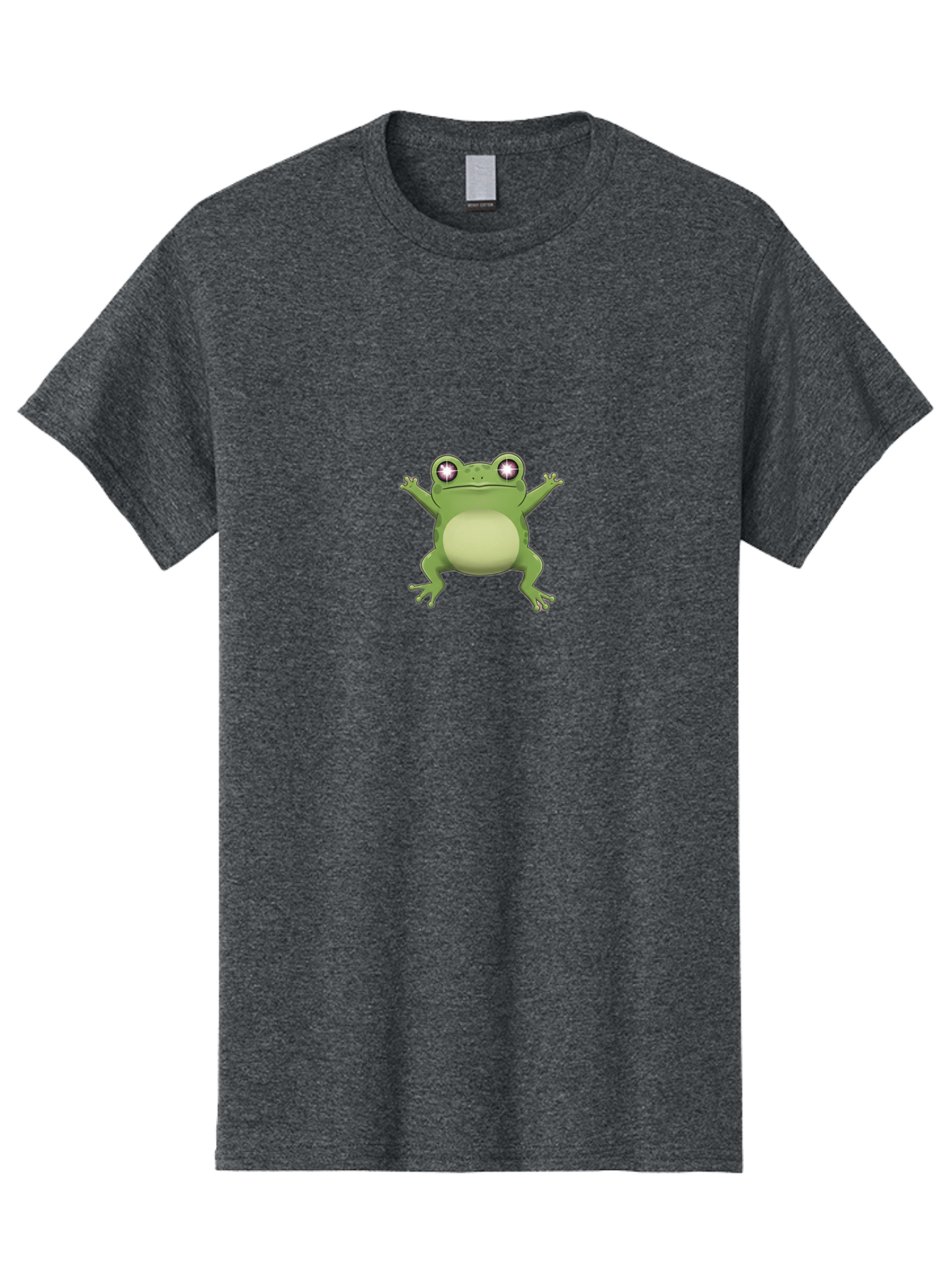 Cartoon-Frog-1 Men'S Graphic Tee, 100% Cotton, Comfortable Casual Summer Wear, Machine Washable, Cartoon Frog, Green Frog, Frog Character, Frog Illustration, Shiny Eyes, Frog Pose, Cute Amphibian, Frog Art, Whimsical Design, Funny Frog, Bab716 9