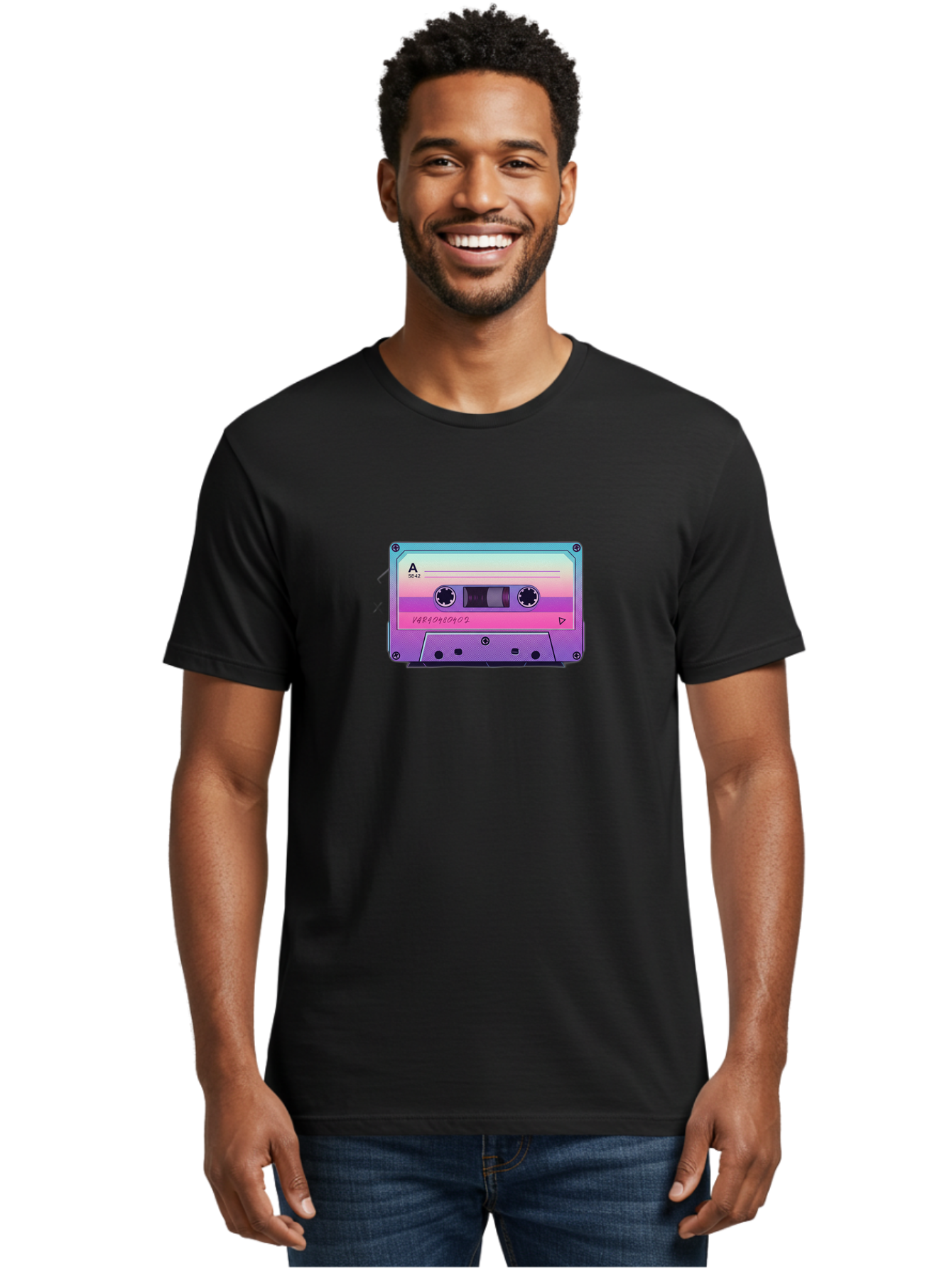 Cassette-Tape Men'S Graphic Tee, 100% Cotton, Comfortable Casual Summer Wear, Machine Washable, Retro Cassette Tape, Vintage Music Format, Nostalgic Tech, 80S And 90S Music, Pastel Colors, Various Artists Mix Tape, Music Lover'S Icon Bab720 27