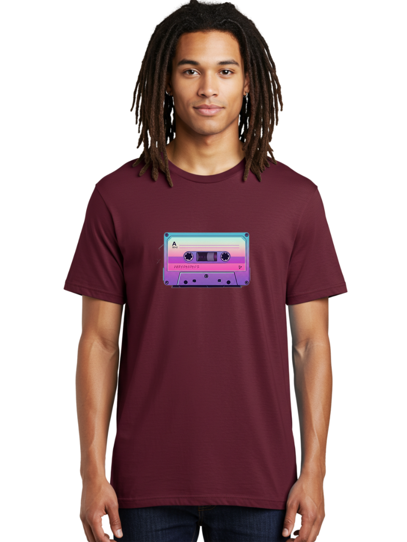 Cassette-Tape Men'S Graphic Tee, 100% Cotton, Comfortable Casual Summer Wear, Machine Washable, Retro Cassette Tape, Vintage Music Format, Nostalgic Tech, 80S And 90S Music, Pastel Colors, Various Artists Mix Tape, Music Lover'S Icon Bab720 17