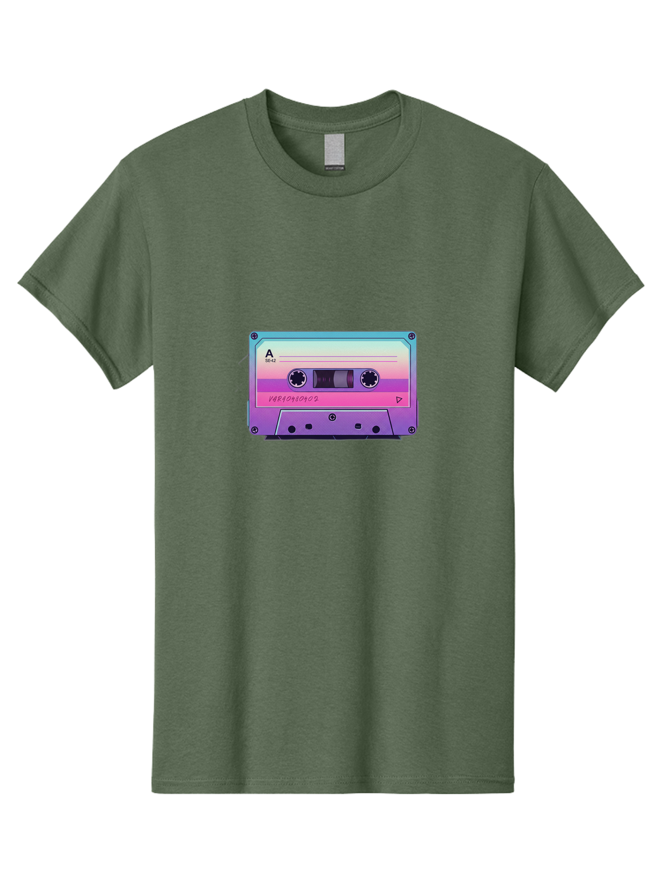 Cassette-Tape Men'S Graphic Tee, 100% Cotton, Comfortable Casual Summer Wear, Machine Washable, Retro Cassette Tape, Vintage Music Format, Nostalgic Tech, 80S And 90S Music, Pastel Colors, Various Artists Mix Tape, Music Lover'S Icon Bab720 7