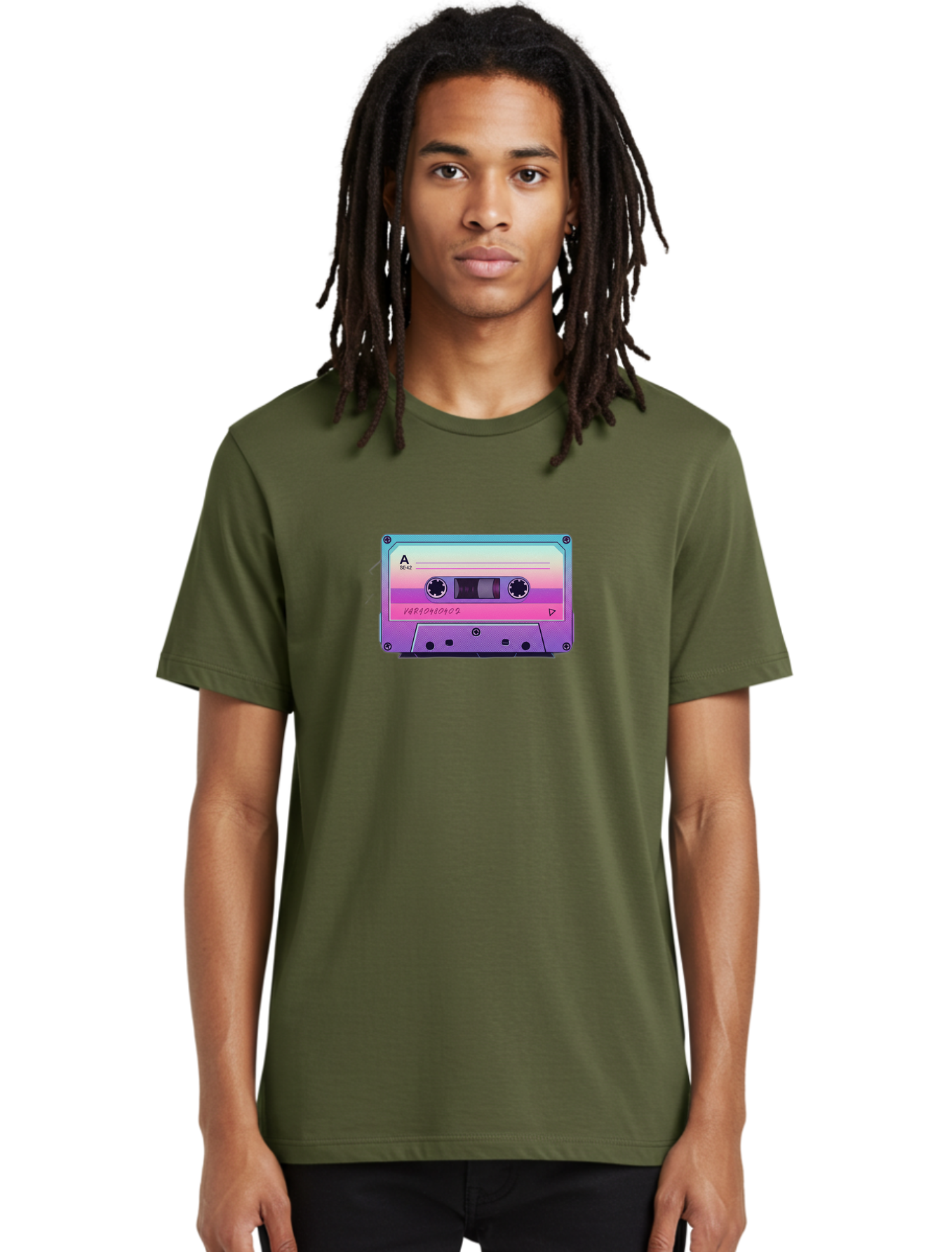 Cassette-Tape Men'S Graphic Tee, 100% Cotton, Comfortable Casual Summer Wear, Machine Washable, Retro Cassette Tape, Vintage Music Format, Nostalgic Tech, 80S And 90S Music, Pastel Colors, Various Artists Mix Tape, Music Lover'S Icon Bab720 22