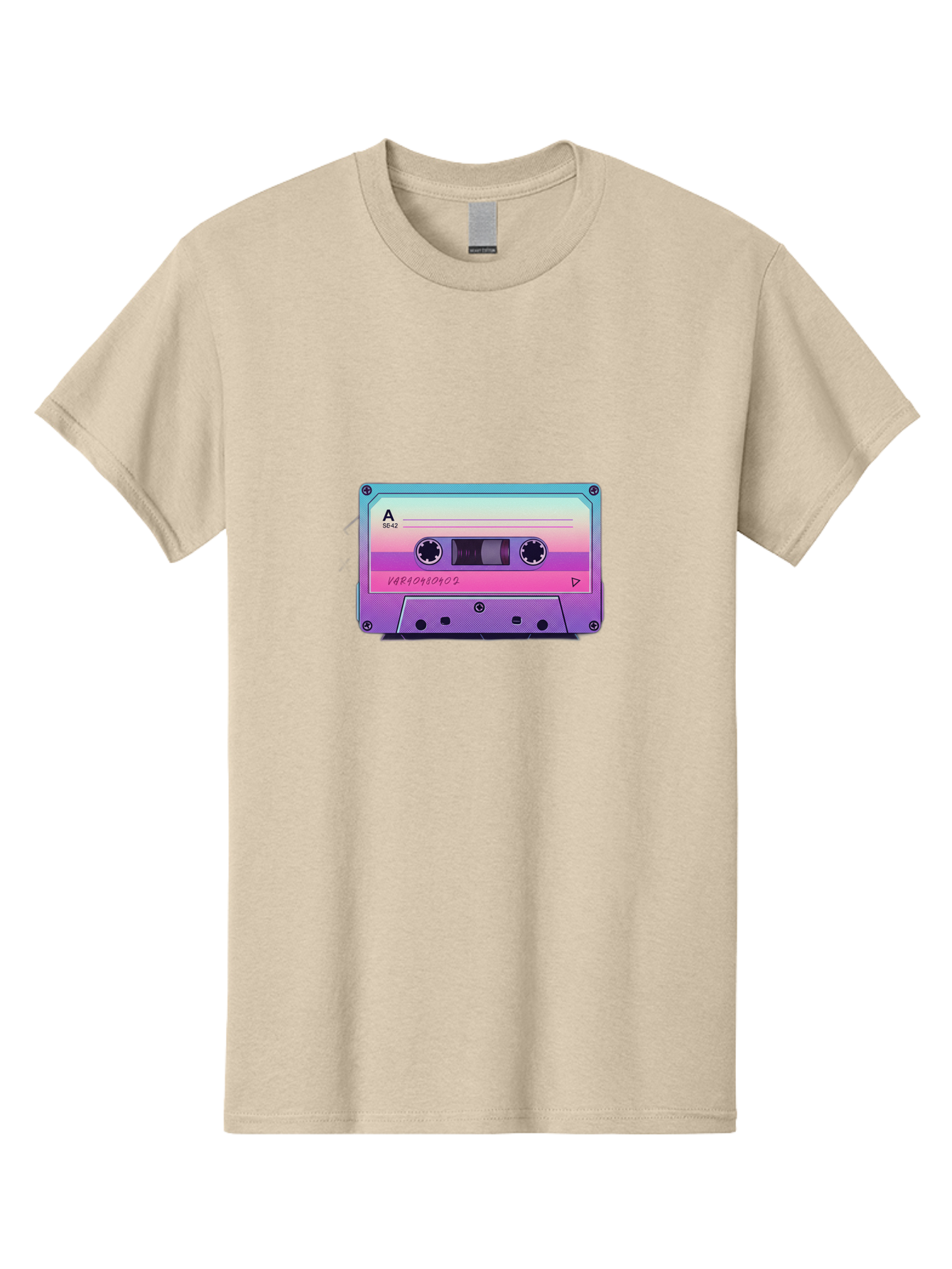 Cassette-Tape Men'S Graphic Tee, 100% Cotton, Comfortable Casual Summer Wear, Machine Washable, Retro Cassette Tape, Vintage Music Format, Nostalgic Tech, 80S And 90S Music, Pastel Colors, Various Artists Mix Tape, Music Lover'S Icon Bab720 1