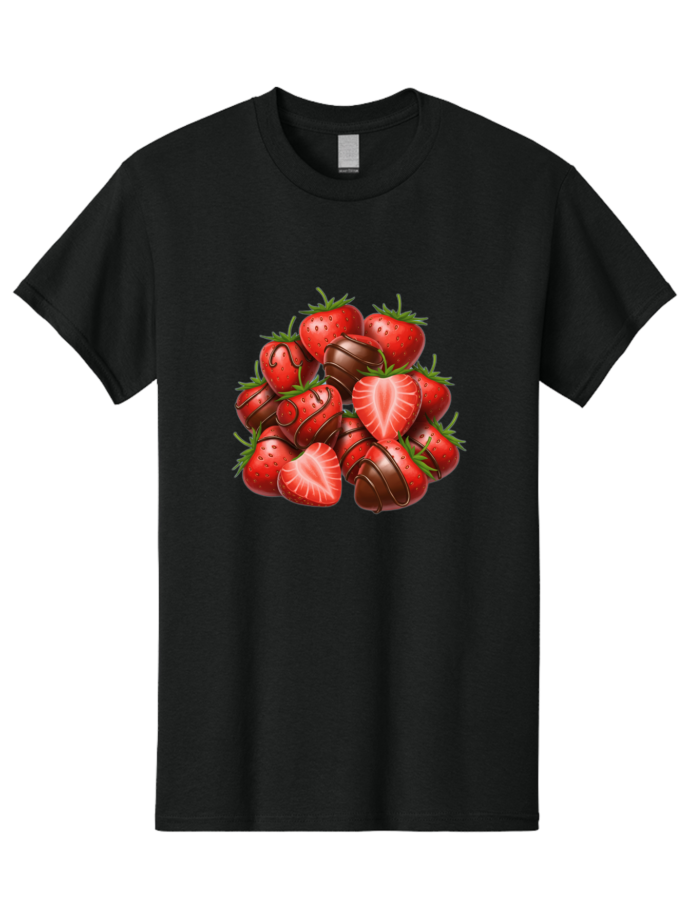Chocolate-Dipped-Strawberries Men'S Graphic Tee, 100% Cotton, Comfortable Casual Summer Wear, Machine Washable, Chocolate Covered Strawberries, Sweet Treats, Delicious Desserts, Strawberry Lovers, Chocolate Indulgence, Tasty Fruit, Bab746 1
