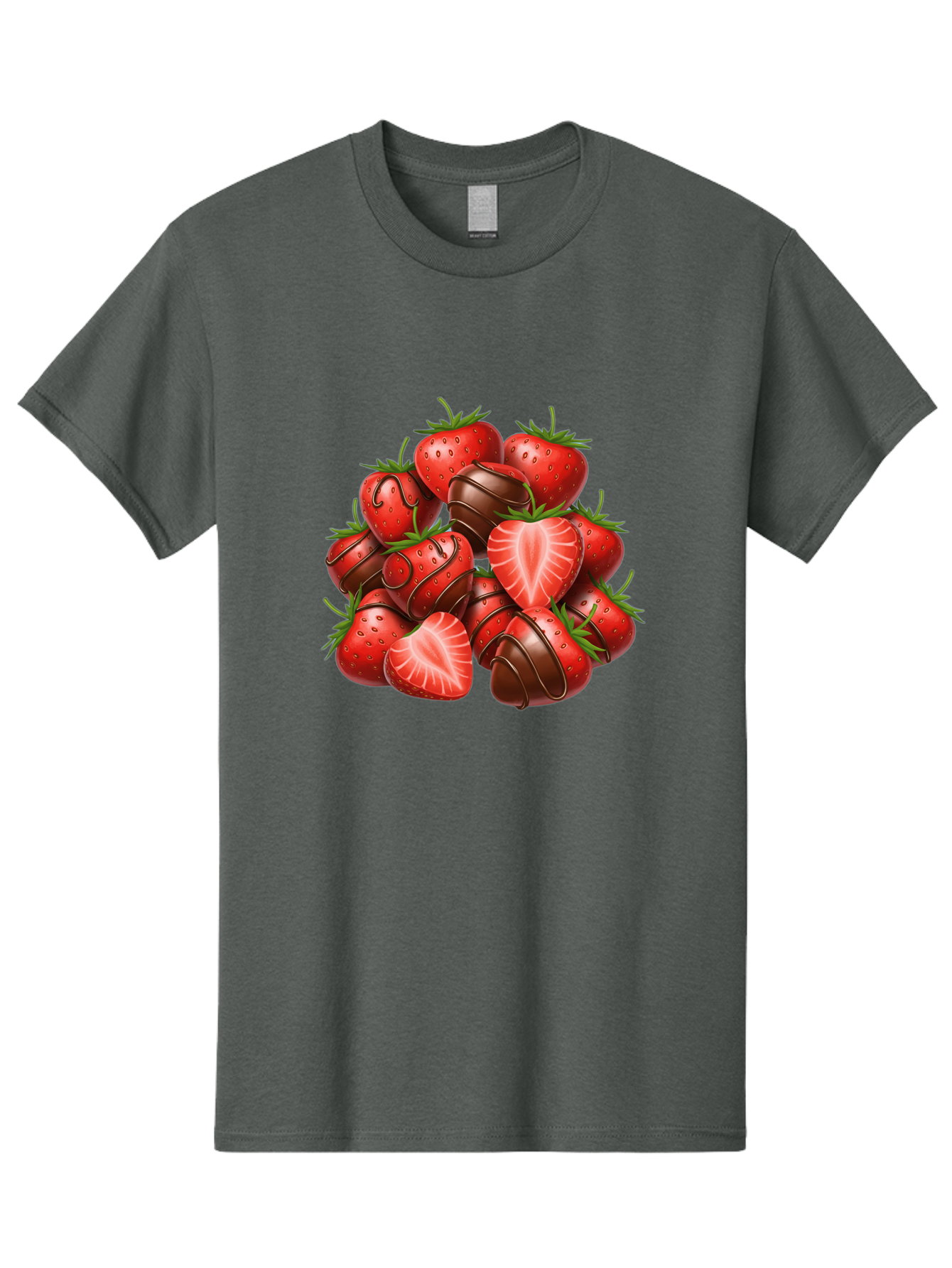 Chocolate-Dipped-Strawberries Men'S Graphic Tee, 100% Cotton, Comfortable Casual Summer Wear, Machine Washable, Chocolate Covered Strawberries, Sweet Treats, Delicious Desserts, Strawberry Lovers, Chocolate Indulgence, Tasty Fruit, Bab746 15