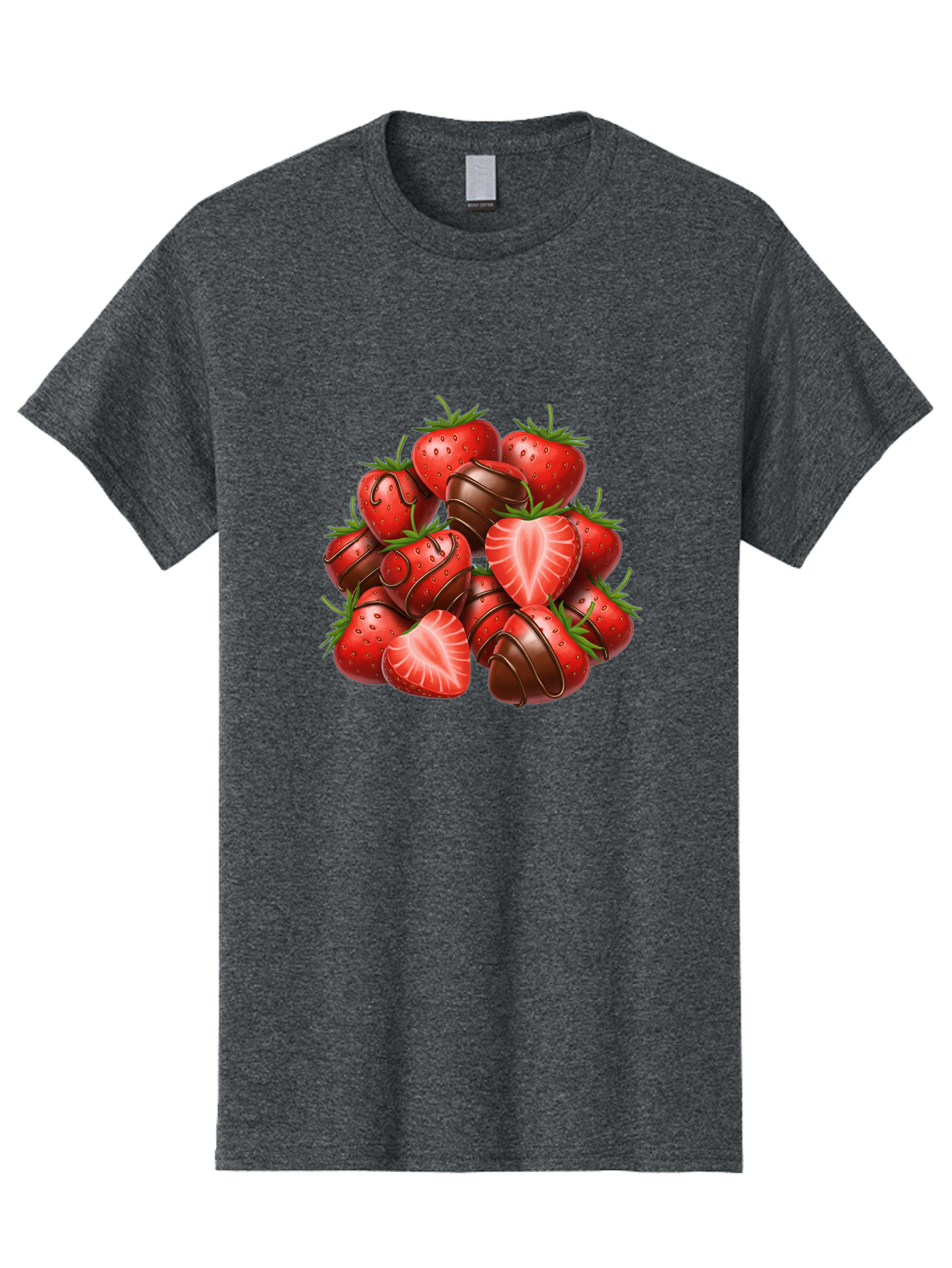 Chocolate-Dipped-Strawberries Men'S Graphic Tee, 100% Cotton, Comfortable Casual Summer Wear, Machine Washable, Chocolate Covered Strawberries, Sweet Treats, Delicious Desserts, Strawberry Lovers, Chocolate Indulgence, Tasty Fruit, Bab746 2