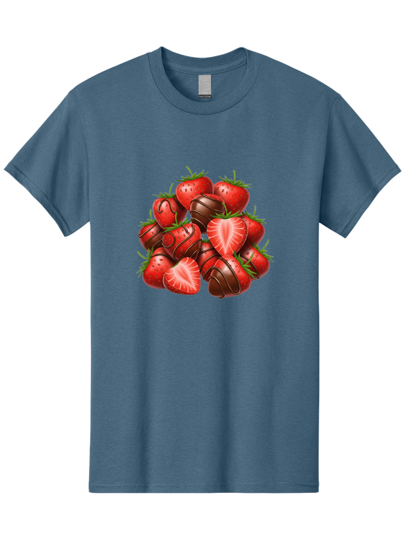 Chocolate-Dipped-Strawberries Men'S Graphic Tee, 100% Cotton, Comfortable Casual Summer Wear, Machine Washable, Chocolate Covered Strawberries, Sweet Treats, Delicious Desserts, Strawberry Lovers, Chocolate Indulgence, Tasty Fruit, Bab746 6
