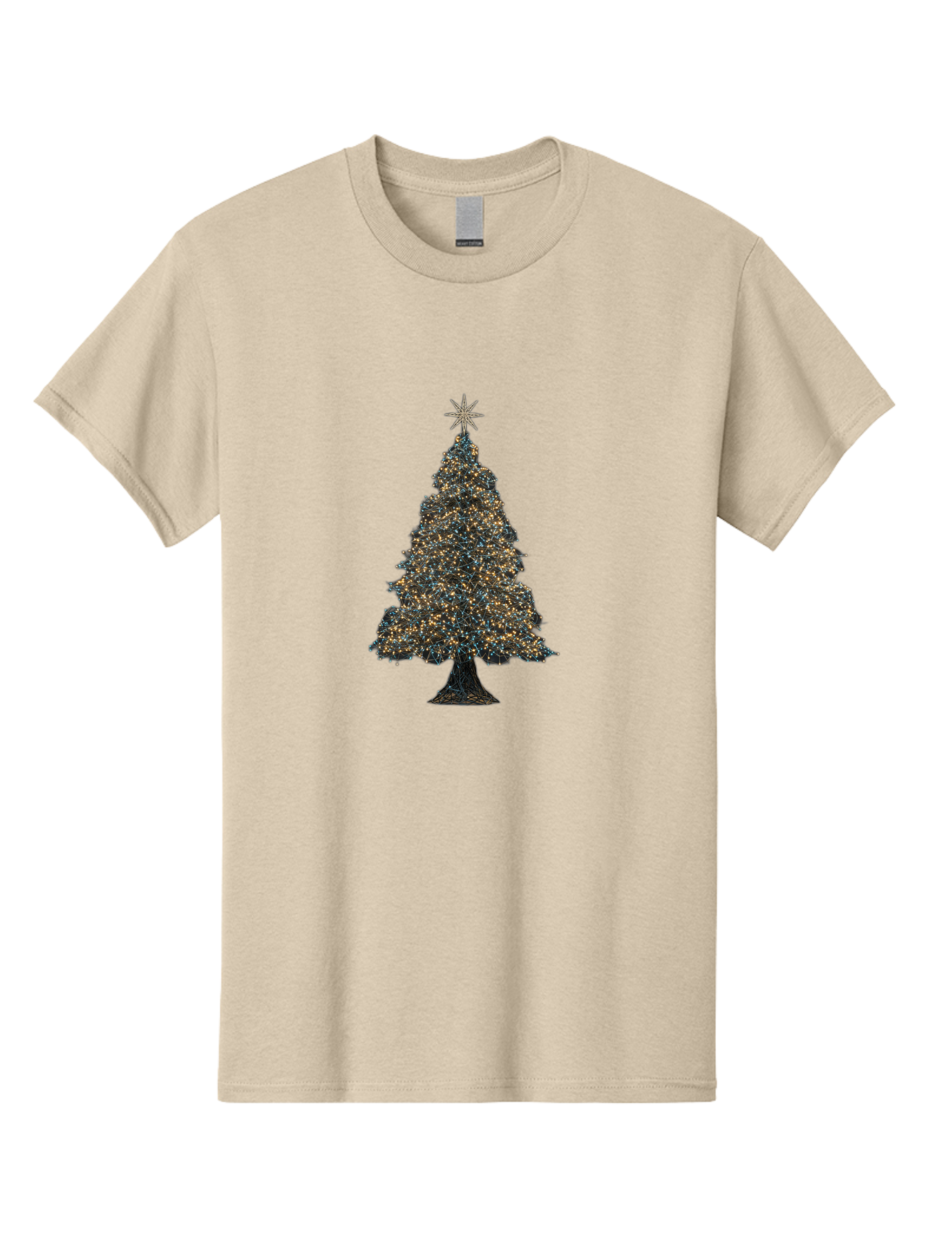 Christmas-Tree-2 Men'S Graphic Tee, 100% Cotton, Comfortable Casual Summer Wear, Machine Washable, Christmas Tree With Lights, Festive Decorations, Holiday Season, Twinkling Lights, Star On Top, Winter Wonderland, Merry Christmas, Bab750 11