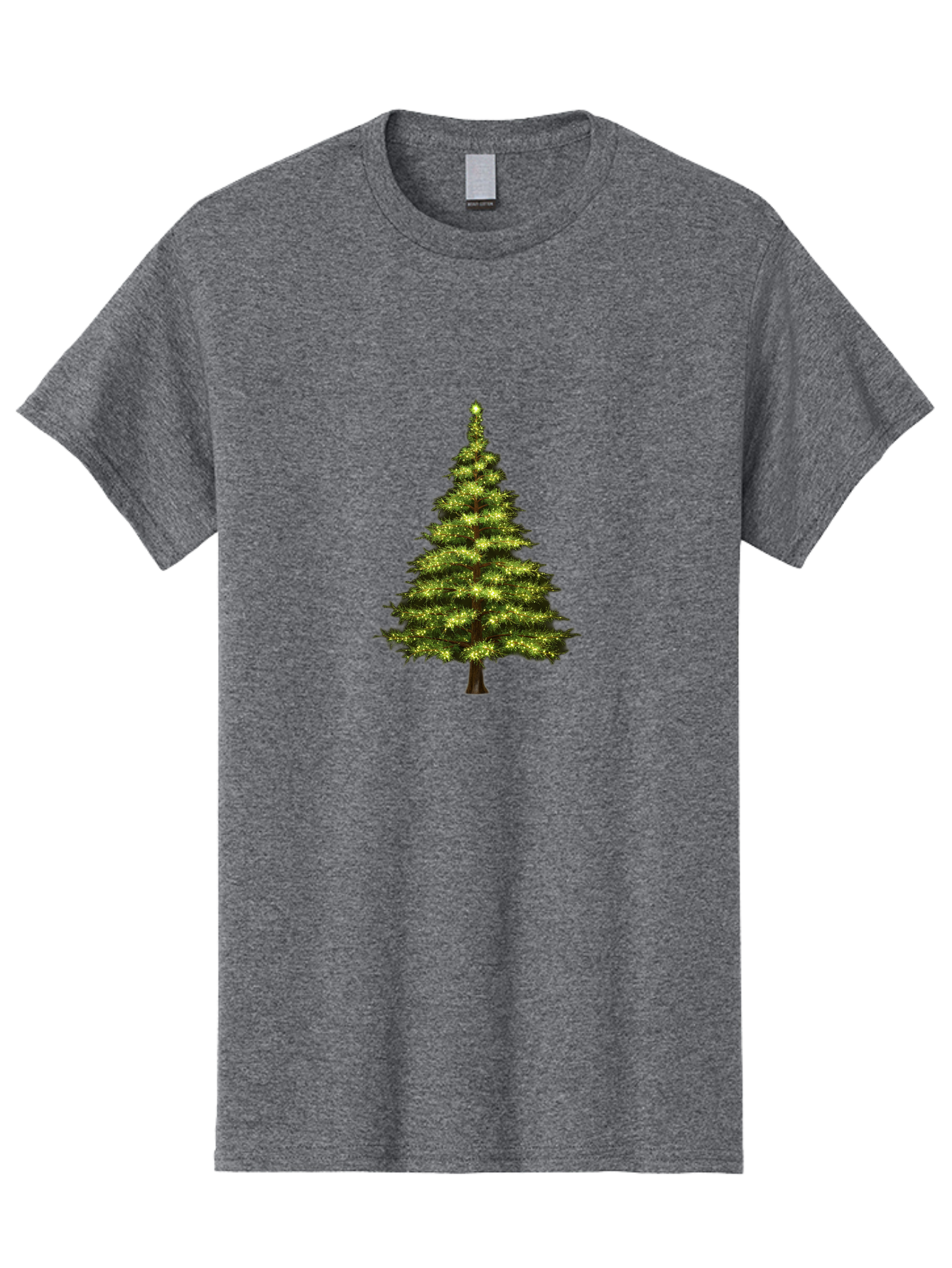 Christmas-Tree-4 Men'S Graphic Tee, 100% Cotton, Comfortable Casual Summer Wear, Machine Washable, Christmas Tree, Christmas Lights, Festive Decoration, Holiday Season, Winter Wonderland, Christmas Magic, Twinkling Lights, Evergreen Tree, Bab752 7