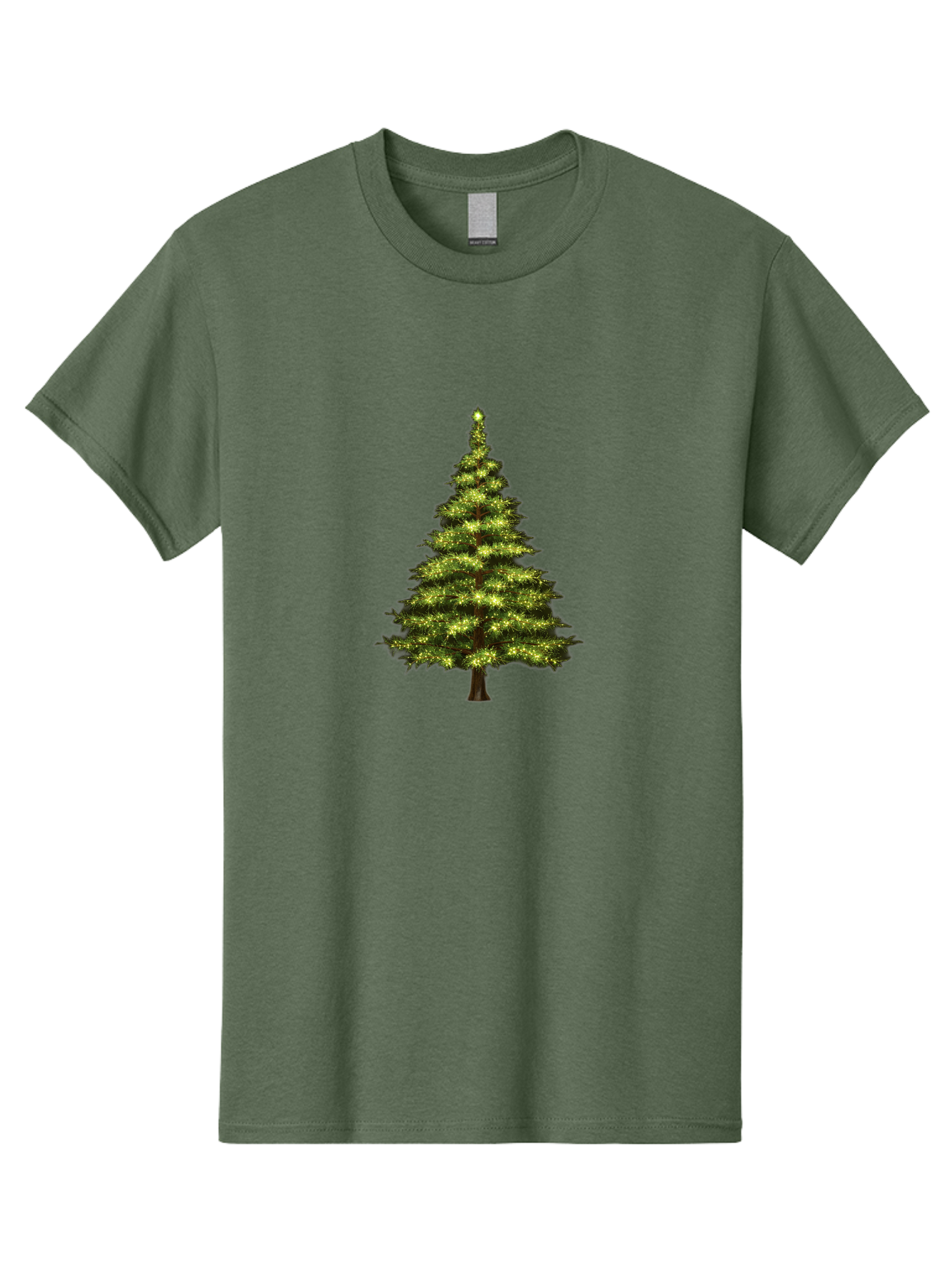Christmas-Tree-4 Men'S Graphic Tee, 100% Cotton, Comfortable Casual Summer Wear, Machine Washable, Christmas Tree, Christmas Lights, Festive Decoration, Holiday Season, Winter Wonderland, Christmas Magic, Twinkling Lights, Evergreen Tree, Bab752 4