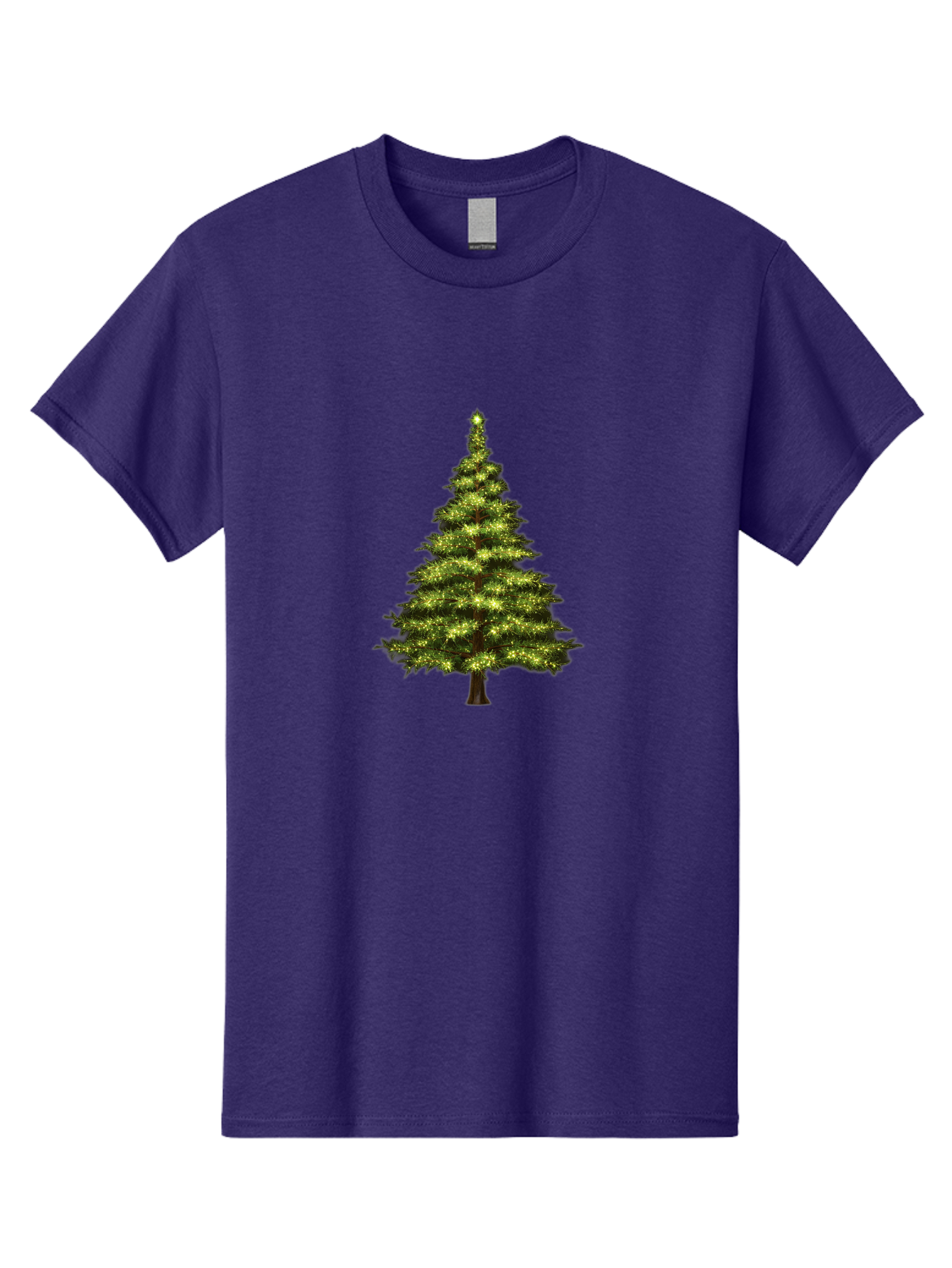 Christmas-Tree-4 Men'S Graphic Tee, 100% Cotton, Comfortable Casual Summer Wear, Machine Washable, Christmas Tree, Christmas Lights, Festive Decoration, Holiday Season, Winter Wonderland, Christmas Magic, Twinkling Lights, Evergreen Tree, Bab752 13