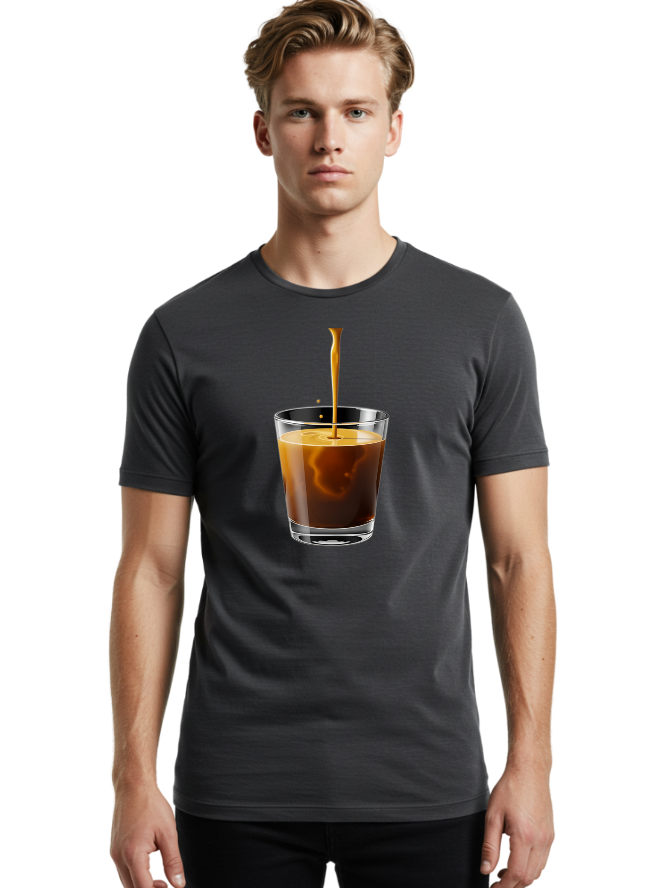 Coffee-1 Men'S Graphic Tee, 100% Cotton, Comfortable Casual Summer Wear, Machine Washable, Coffee Pouring Into A Glass, Espresso Shot, Coffee Culture, Morning Coffee, Coffee Drink, Rich Aroma, Coffee Lover, Daily Grind Bab767 30