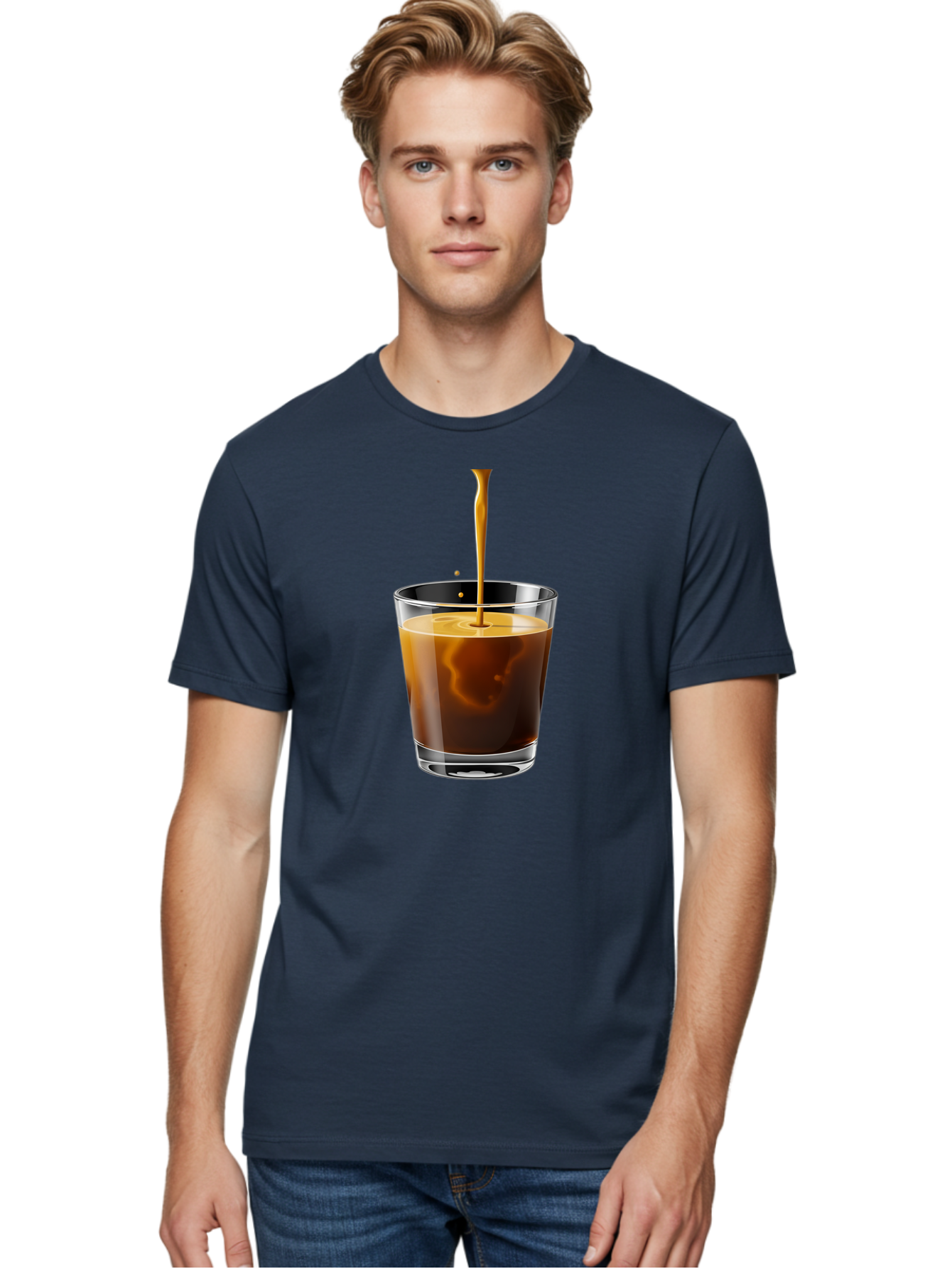Coffee-1 Men'S Graphic Tee, 100% Cotton, Comfortable Casual Summer Wear, Machine Washable, Coffee Pouring Into A Glass, Espresso Shot, Coffee Culture, Morning Coffee, Coffee Drink, Rich Aroma, Coffee Lover, Daily Grind Bab767 19