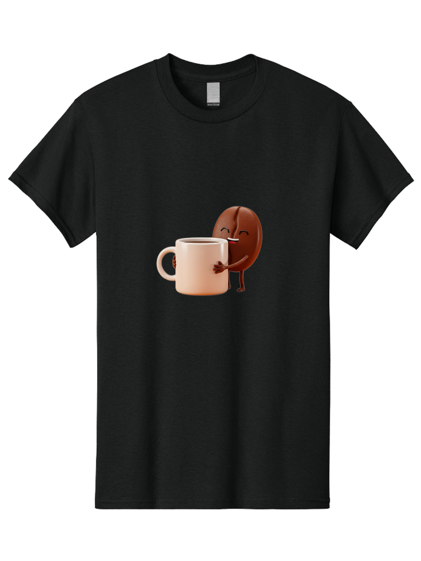 Coffee-Bean-Character-1 Men'S Graphic Tee, 100% Cotton, Comfortable Casual Summer Wear, Machine Washable, Cartoon Coffee Bean, Happy Character, Coffee Mug, Coffee Lover, Morning Pick-Me-Up, Caffeine Fix, Coffee Culture, Funny Illustration, Bab773 9