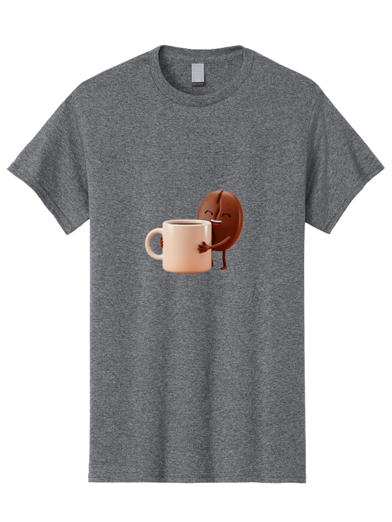 Coffee-Bean-Character-1 Men'S Graphic Tee, 100% Cotton, Comfortable Casual Summer Wear, Machine Washable, Cartoon Coffee Bean, Happy Character, Coffee Mug, Coffee Lover, Morning Pick-Me-Up, Caffeine Fix, Coffee Culture, Funny Illustration, Bab773 12