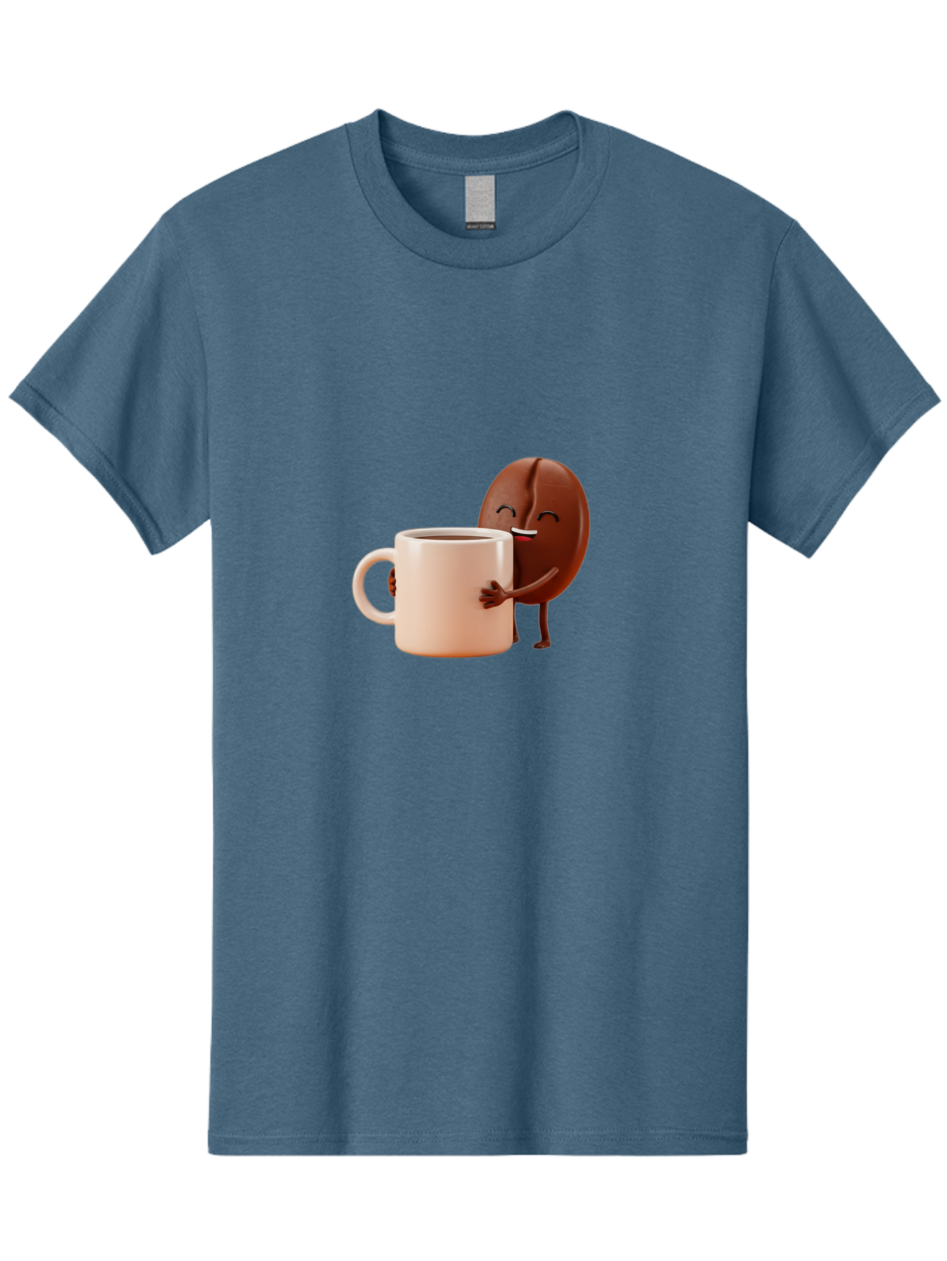 Coffee-Bean-Character-1 Men'S Graphic Tee, 100% Cotton, Comfortable Casual Summer Wear, Machine Washable, Cartoon Coffee Bean, Happy Character, Coffee Mug, Coffee Lover, Morning Pick-Me-Up, Caffeine Fix, Coffee Culture, Funny Illustration, Bab773 11