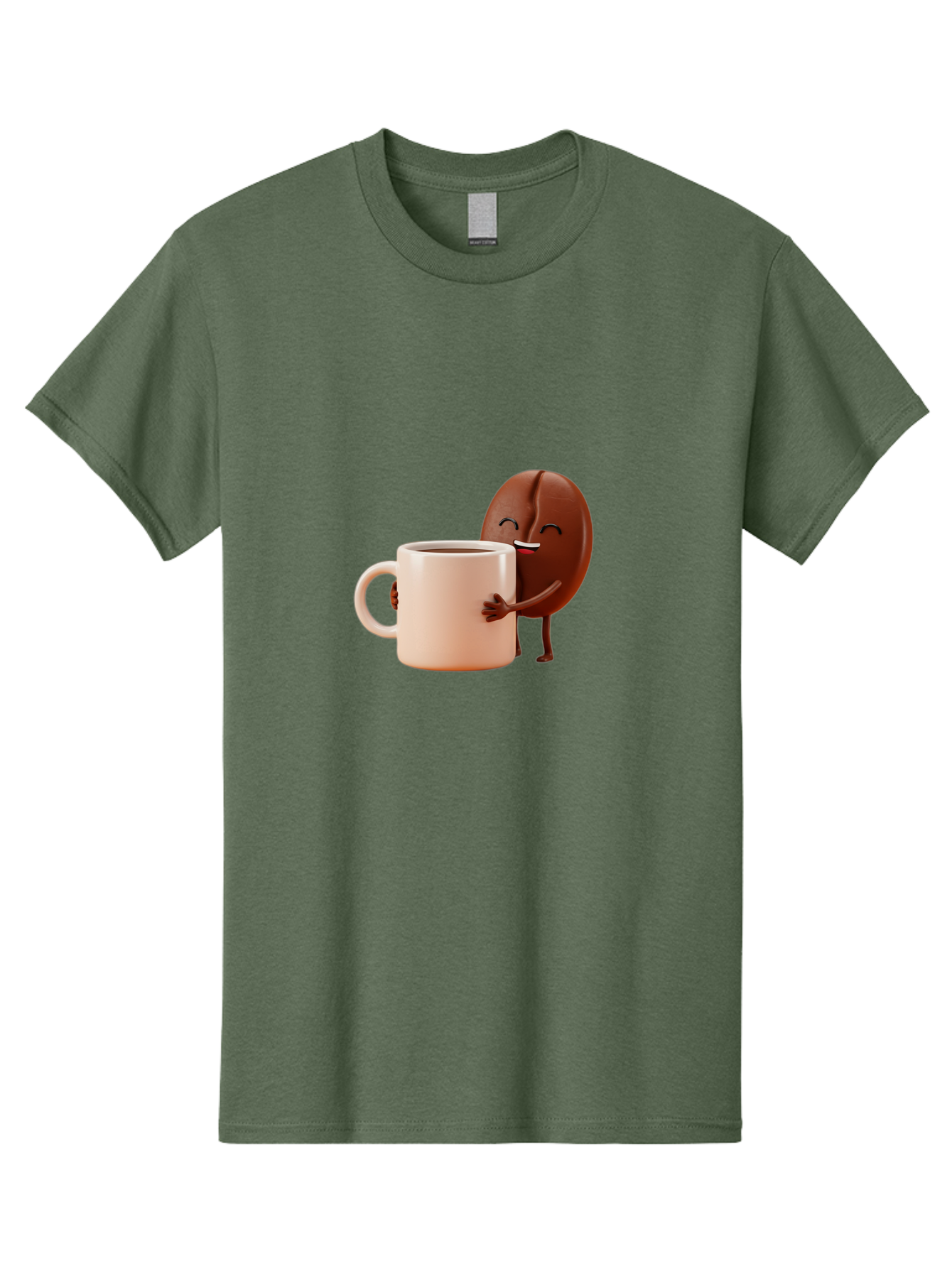 Coffee-Bean-Character-1 Men'S Graphic Tee, 100% Cotton, Comfortable Casual Summer Wear, Machine Washable, Cartoon Coffee Bean, Happy Character, Coffee Mug, Coffee Lover, Morning Pick-Me-Up, Caffeine Fix, Coffee Culture, Funny Illustration, Bab773 8