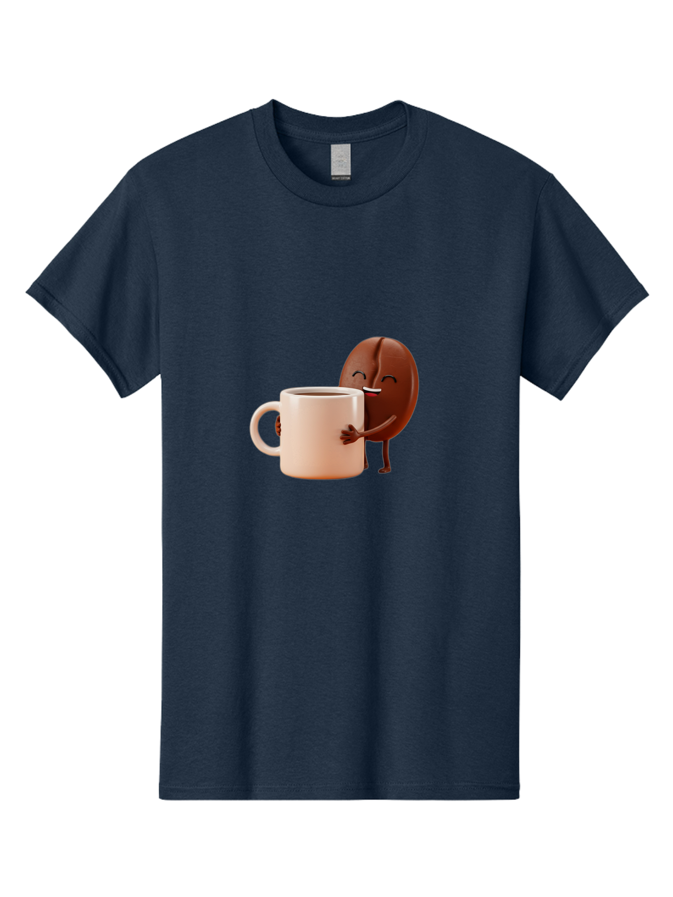 Coffee-Bean-Character-1 Men'S Graphic Tee, 100% Cotton, Comfortable Casual Summer Wear, Machine Washable, Cartoon Coffee Bean, Happy Character, Coffee Mug, Coffee Lover, Morning Pick-Me-Up, Caffeine Fix, Coffee Culture, Funny Illustration, Bab773 7