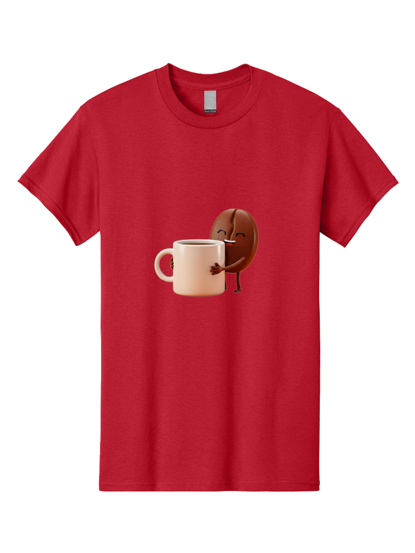 Coffee-Bean-Character-1 Men'S Graphic Tee, 100% Cotton, Comfortable Casual Summer Wear, Machine Washable, Cartoon Coffee Bean, Happy Character, Coffee Mug, Coffee Lover, Morning Pick-Me-Up, Caffeine Fix, Coffee Culture, Funny Illustration, Bab773 5