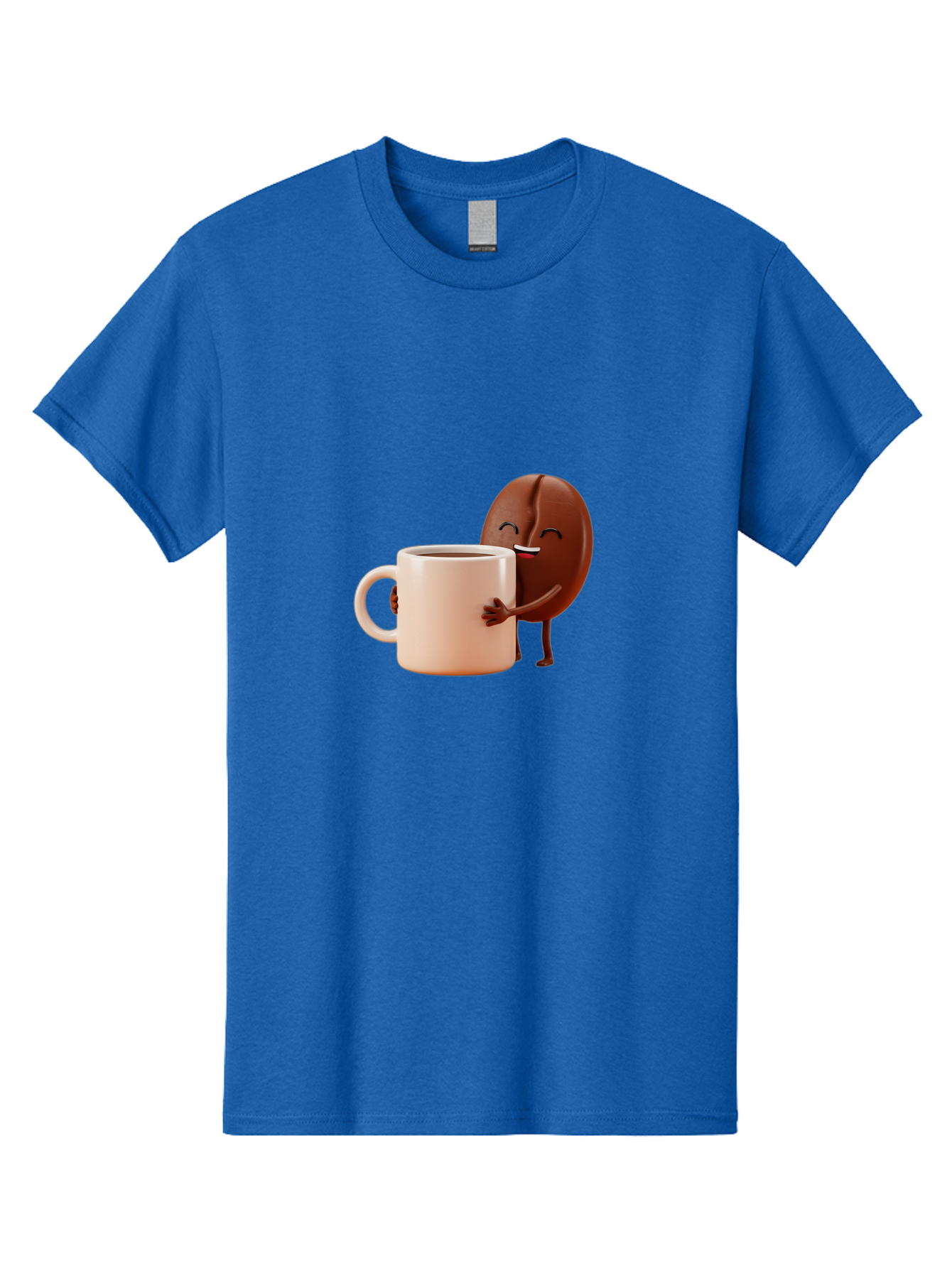 Coffee-Bean-Character-1 Men'S Graphic Tee, 100% Cotton, Comfortable Casual Summer Wear, Machine Washable, Cartoon Coffee Bean, Happy Character, Coffee Mug, Coffee Lover, Morning Pick-Me-Up, Caffeine Fix, Coffee Culture, Funny Illustration, Bab773 13