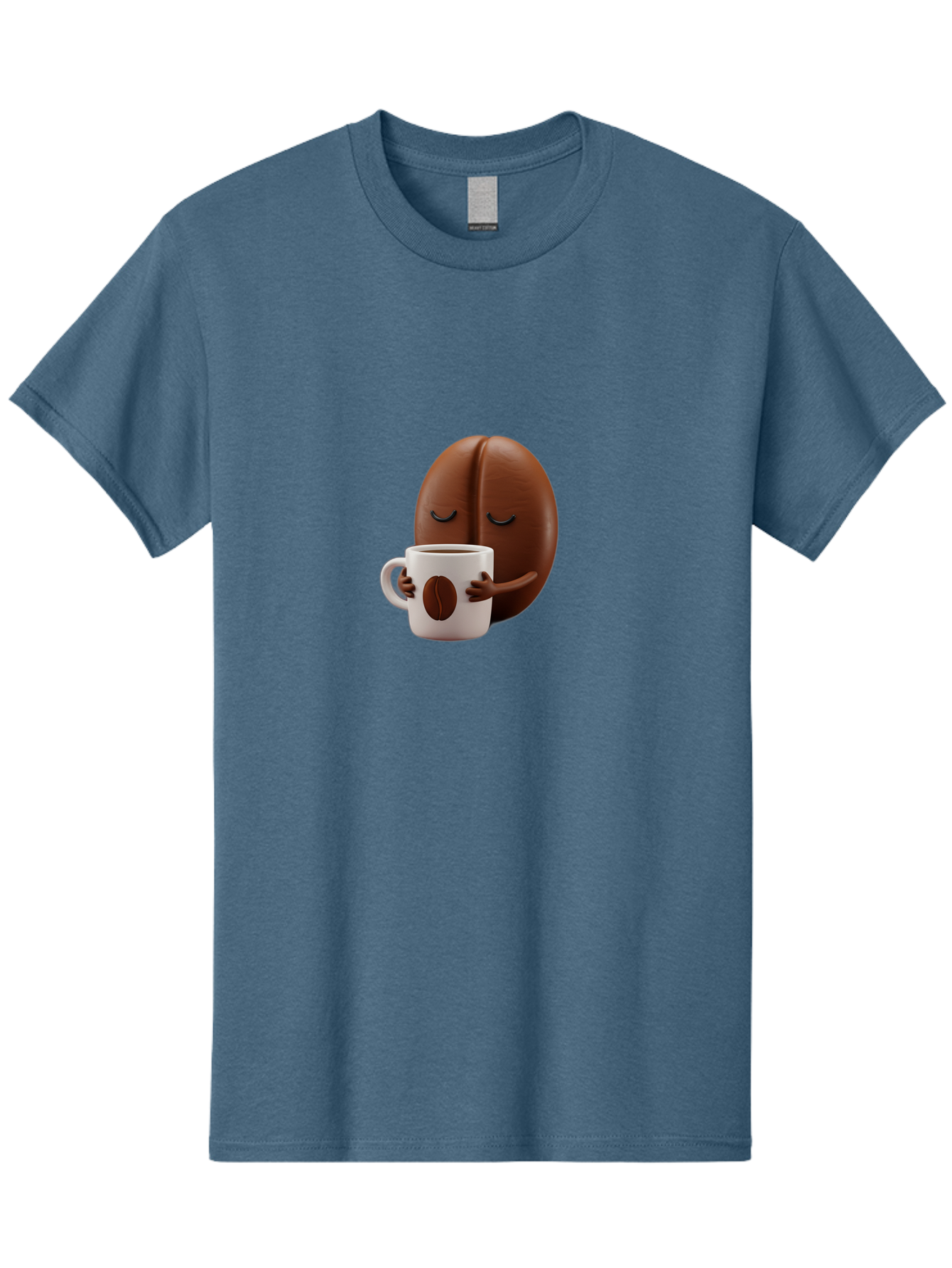 Coffee-Bean-Character-2 Men'S Graphic Tee, 100% Cotton, Comfortable Casual Summer Wear, Machine Washable, Cartoon Coffee Bean, Coffee Mug, Relaxed Atmosphere, Happy Character, Coffee Break, Morning Coffee, Caffeine Boost, Coffee Lover, Bab774 14