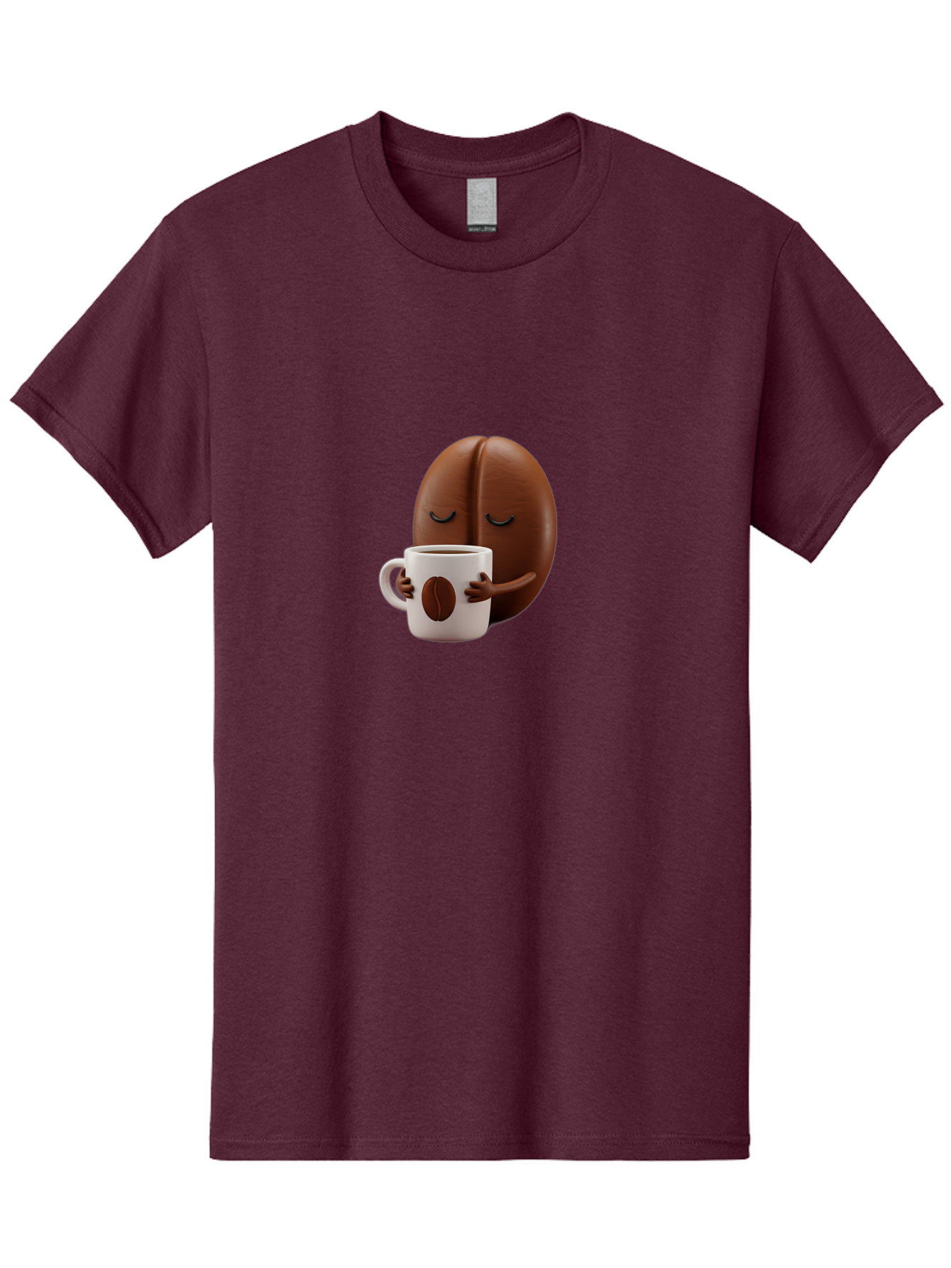 Coffee-Bean-Character-2 Men'S Graphic Tee, 100% Cotton, Comfortable Casual Summer Wear, Machine Washable, Cartoon Coffee Bean, Coffee Mug, Relaxed Atmosphere, Happy Character, Coffee Break, Morning Coffee, Caffeine Boost, Coffee Lover, Bab774 13