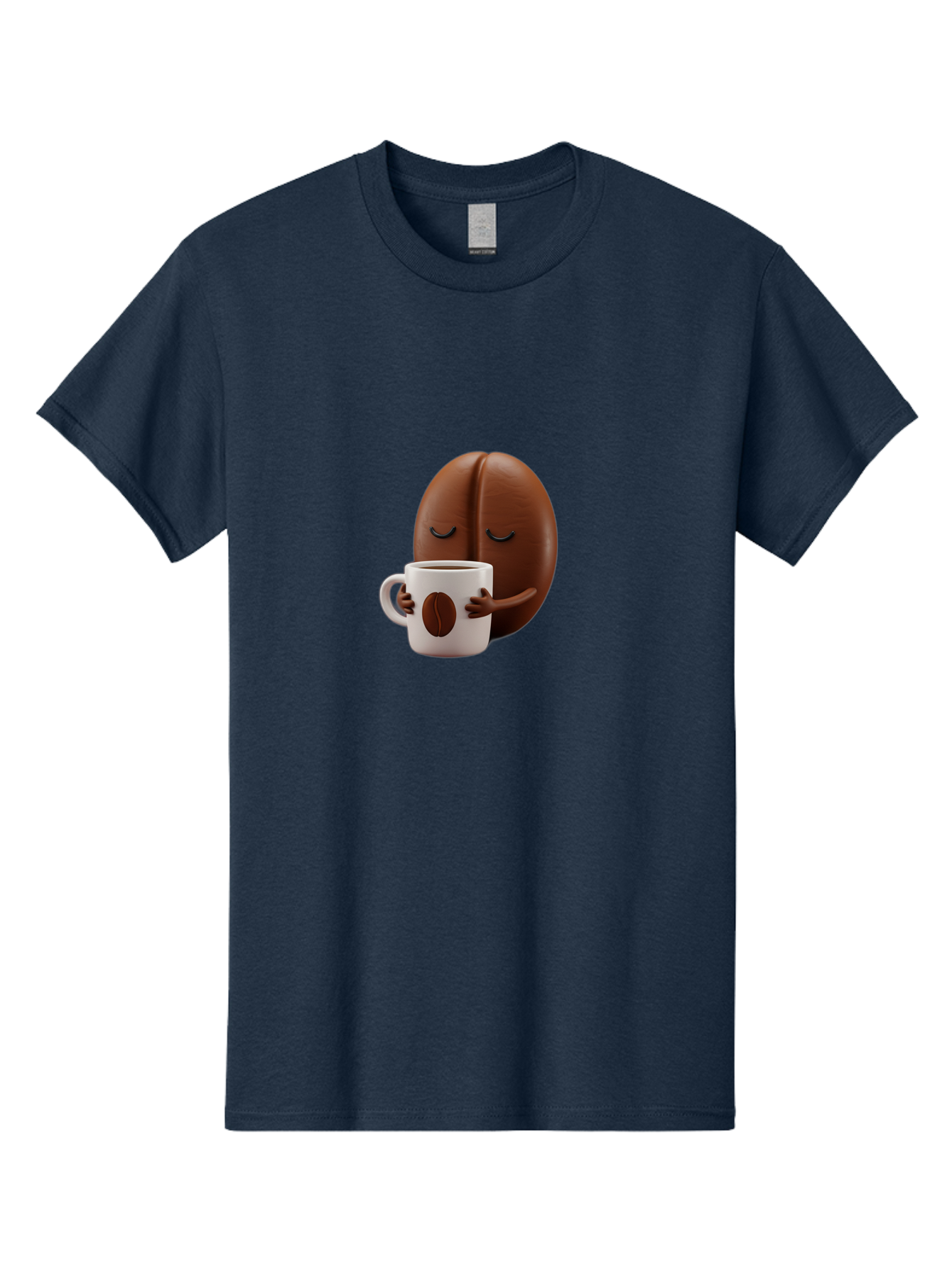 Coffee-Bean-Character-2 Men'S Graphic Tee, 100% Cotton, Comfortable Casual Summer Wear, Machine Washable, Cartoon Coffee Bean, Coffee Mug, Relaxed Atmosphere, Happy Character, Coffee Break, Morning Coffee, Caffeine Boost, Coffee Lover, Bab774 10