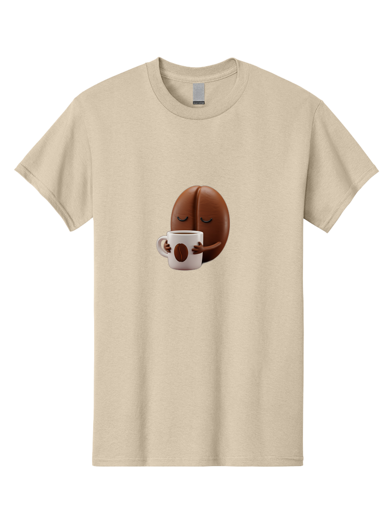 Coffee-Bean-Character-2 Men'S Graphic Tee, 100% Cotton, Comfortable Casual Summer Wear, Machine Washable, Cartoon Coffee Bean, Coffee Mug, Relaxed Atmosphere, Happy Character, Coffee Break, Morning Coffee, Caffeine Boost, Coffee Lover, Bab774 8