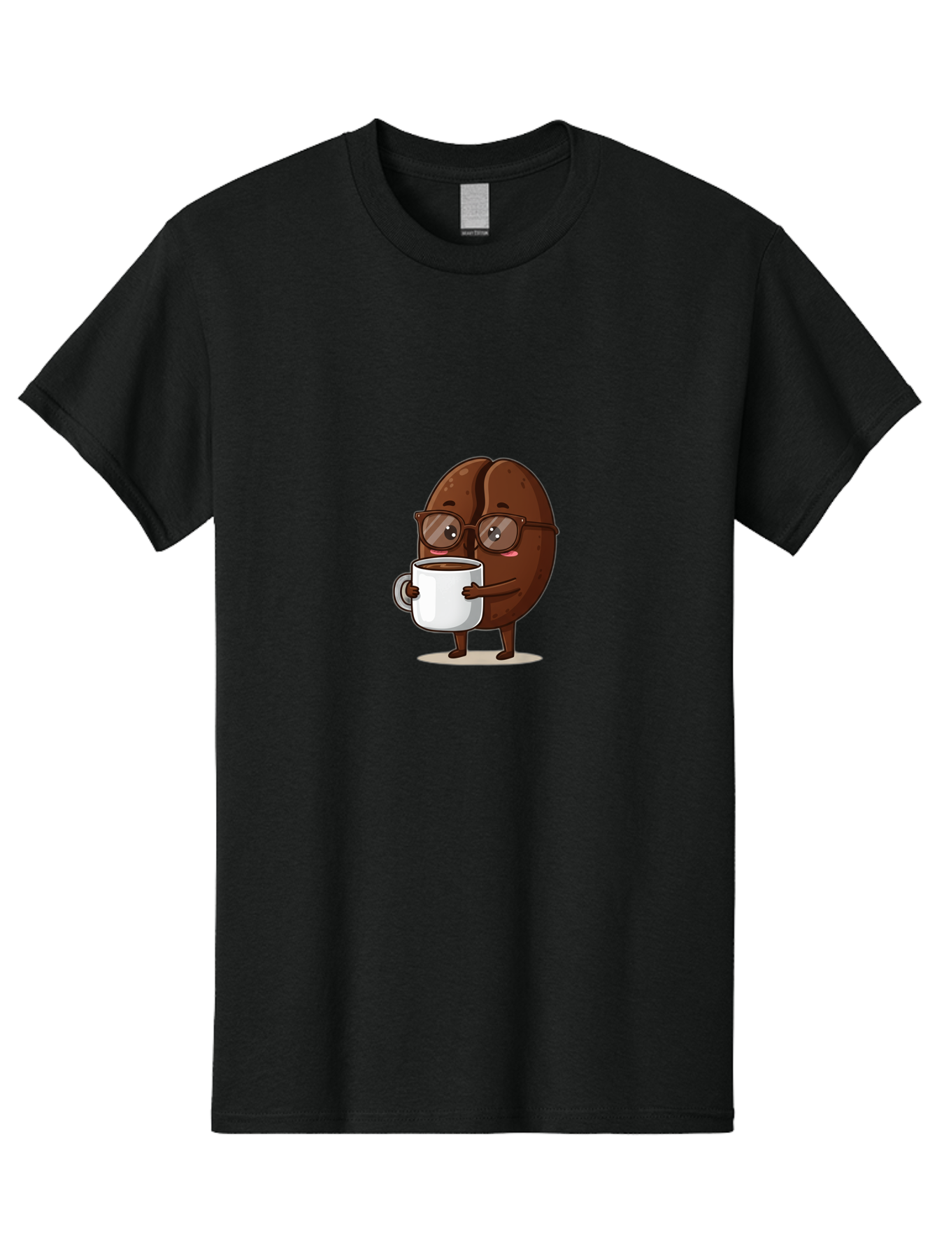 Coffee-Bean-Character-4 Men'S Graphic Tee, 100% Cotton, Comfortable Casual Summer Wear, Machine Washable, Coffee Bean Character, Coffee Lover, Brown Coffee Bean, Holding Coffee Mug, Coffee Break, Cartoon Style, Coffee Culture, Funny Character, Bab776 13